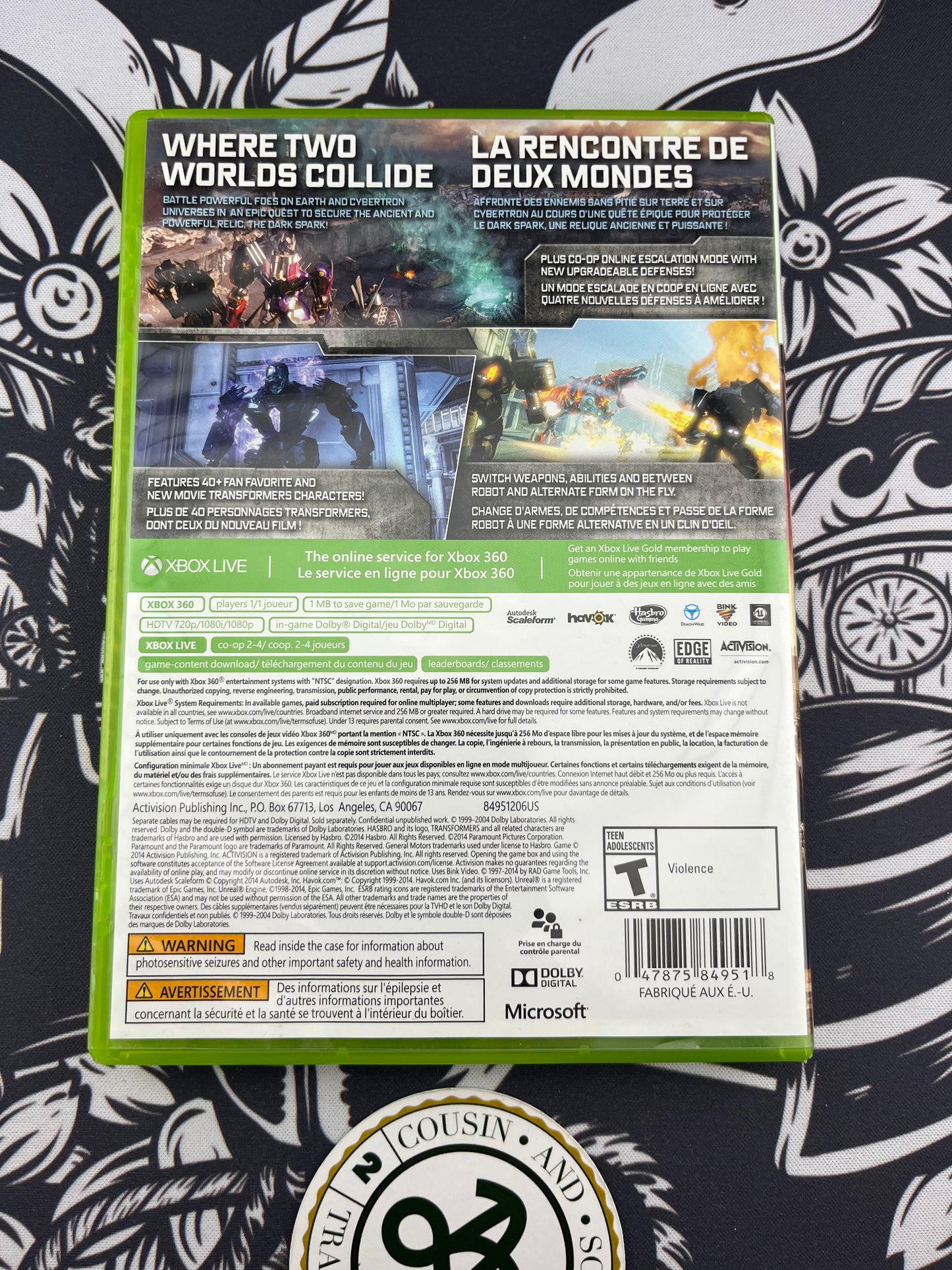 Transformers Rise of the Dark Spark Xbox 360 CIB
