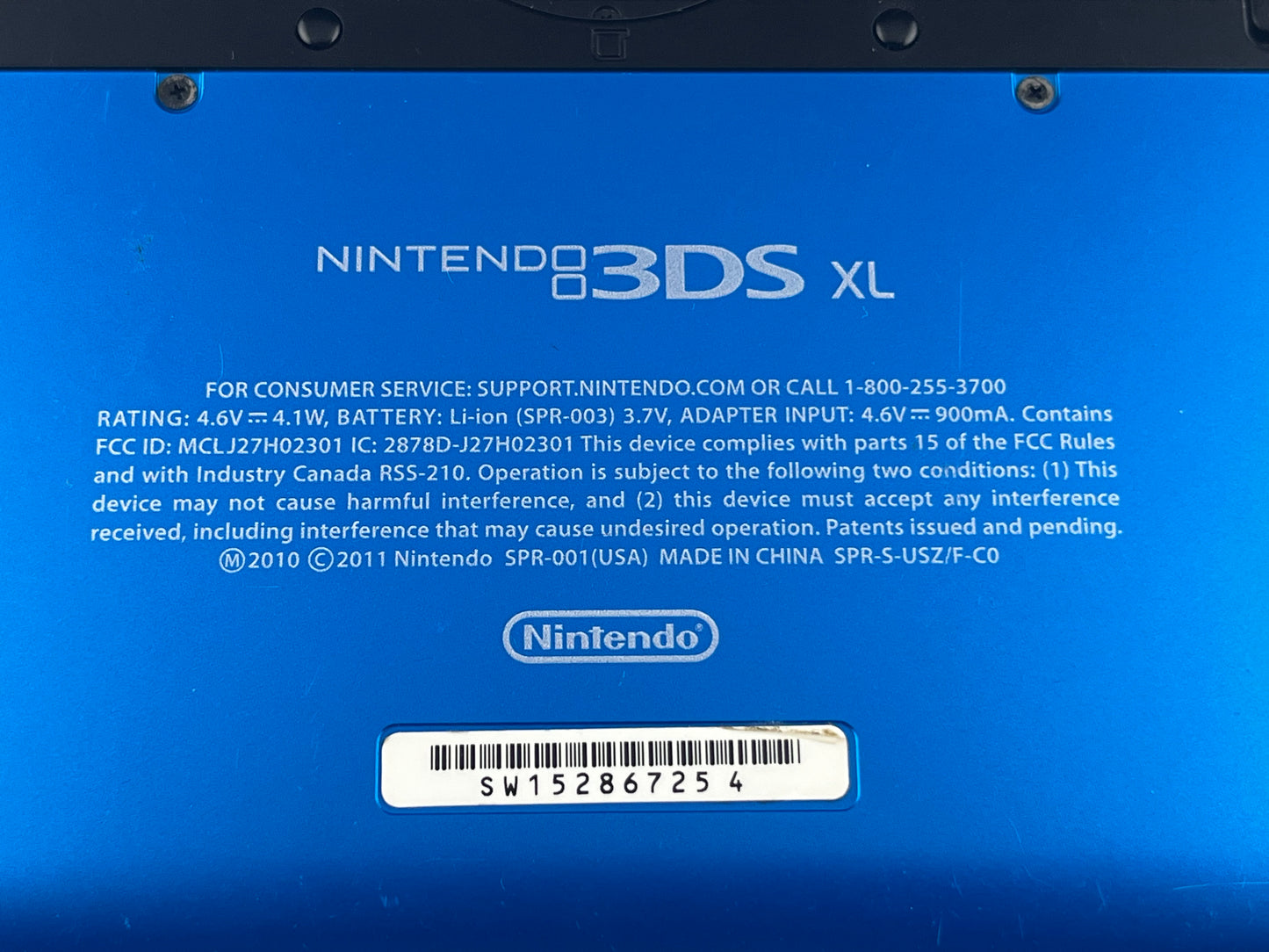 Black and Blue 3DS XL Loose with 11 Games