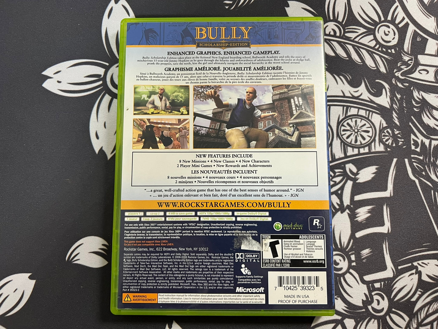 Bully -- Scholarship Edition (Microsoft Xbox 360, 2008) CIB Complete w/Map
