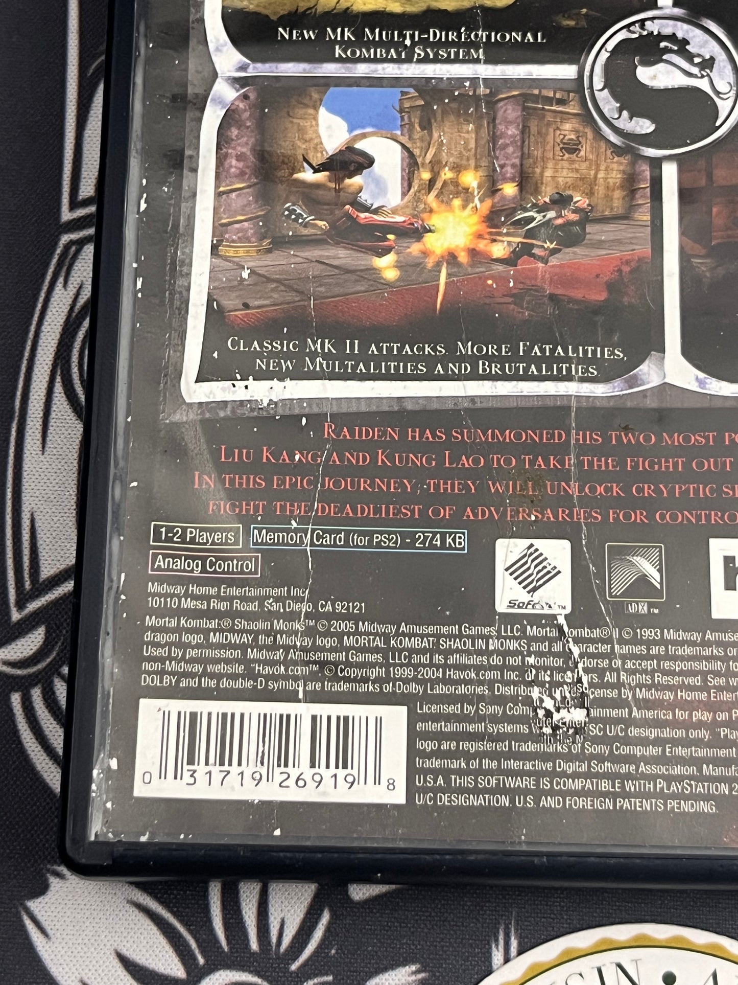 Mortal Kombat Shaolin Monks PS2 CIB (Damaged)