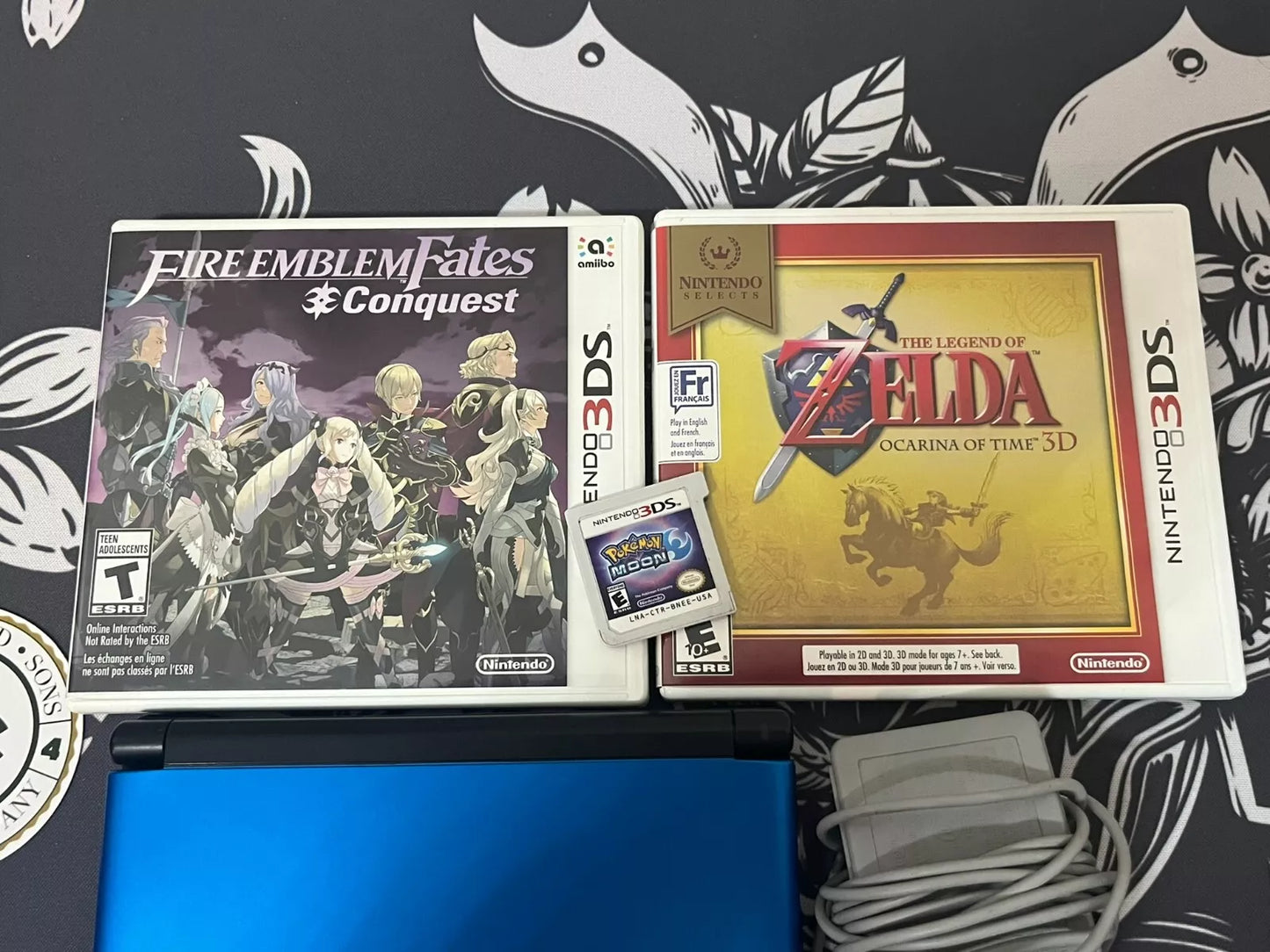 Nintendo 3DS XL Handheld System - Blue/Black Bundle + Fire Emblem Zelda Pokemon