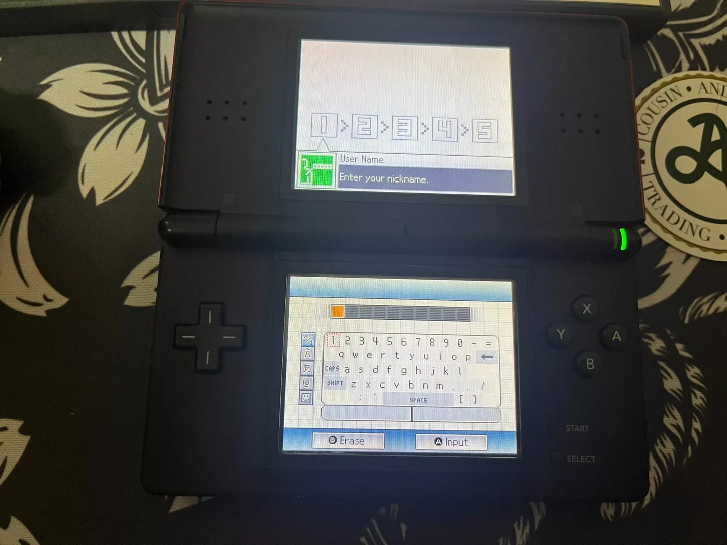 Nintendo DS Lite Crimson Handheld System - Red/Black + 3 Games Bundle Tested