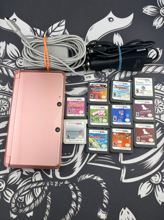 Pink 3DS with 10 Games