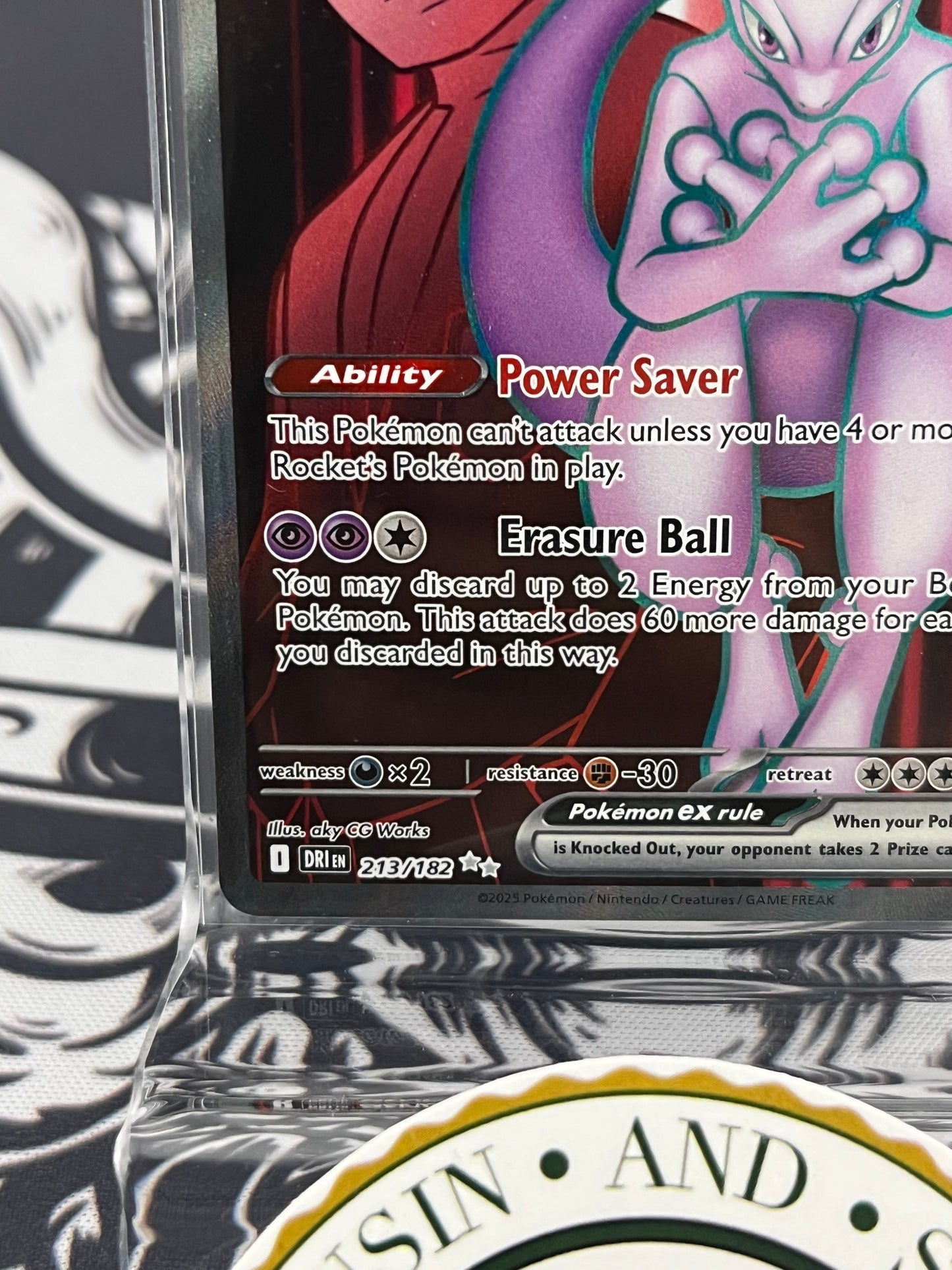 Team Rocket Mewtwo EX 213/182 NM