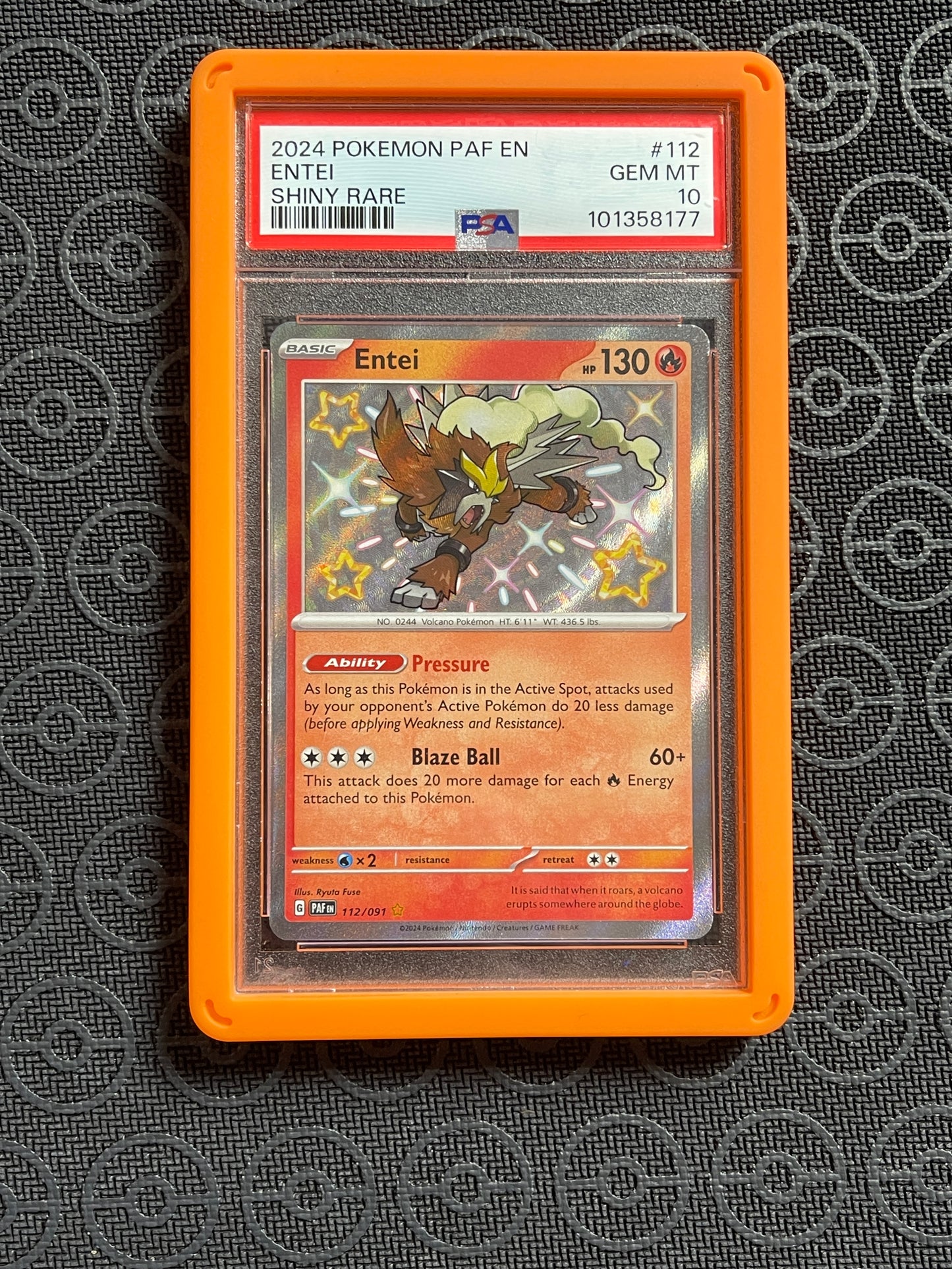 2024 Paldean Fates #112 Entei Shiny Rare PSA 10