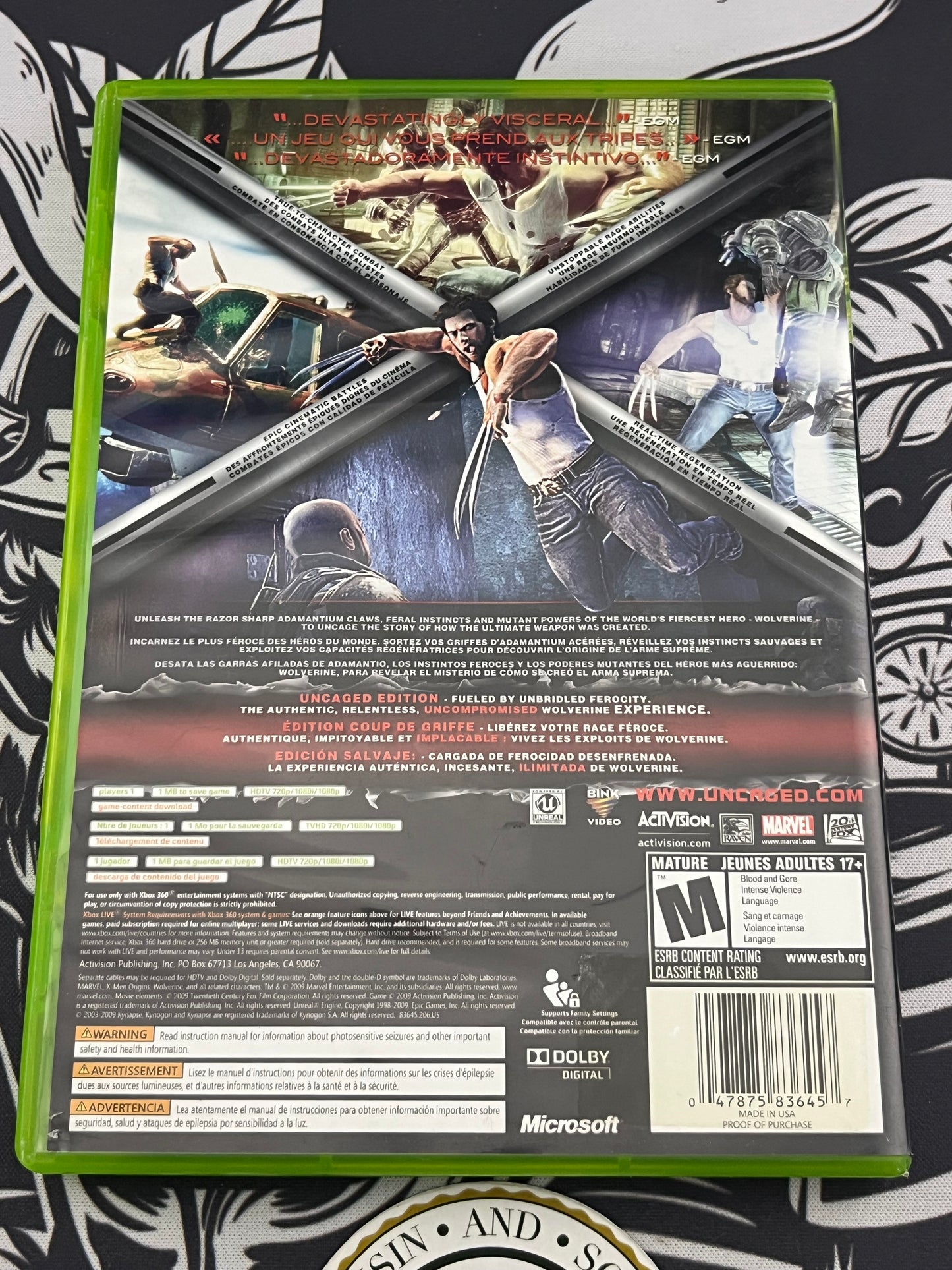 X Men Origins Wolverine Xbox 360 CIB