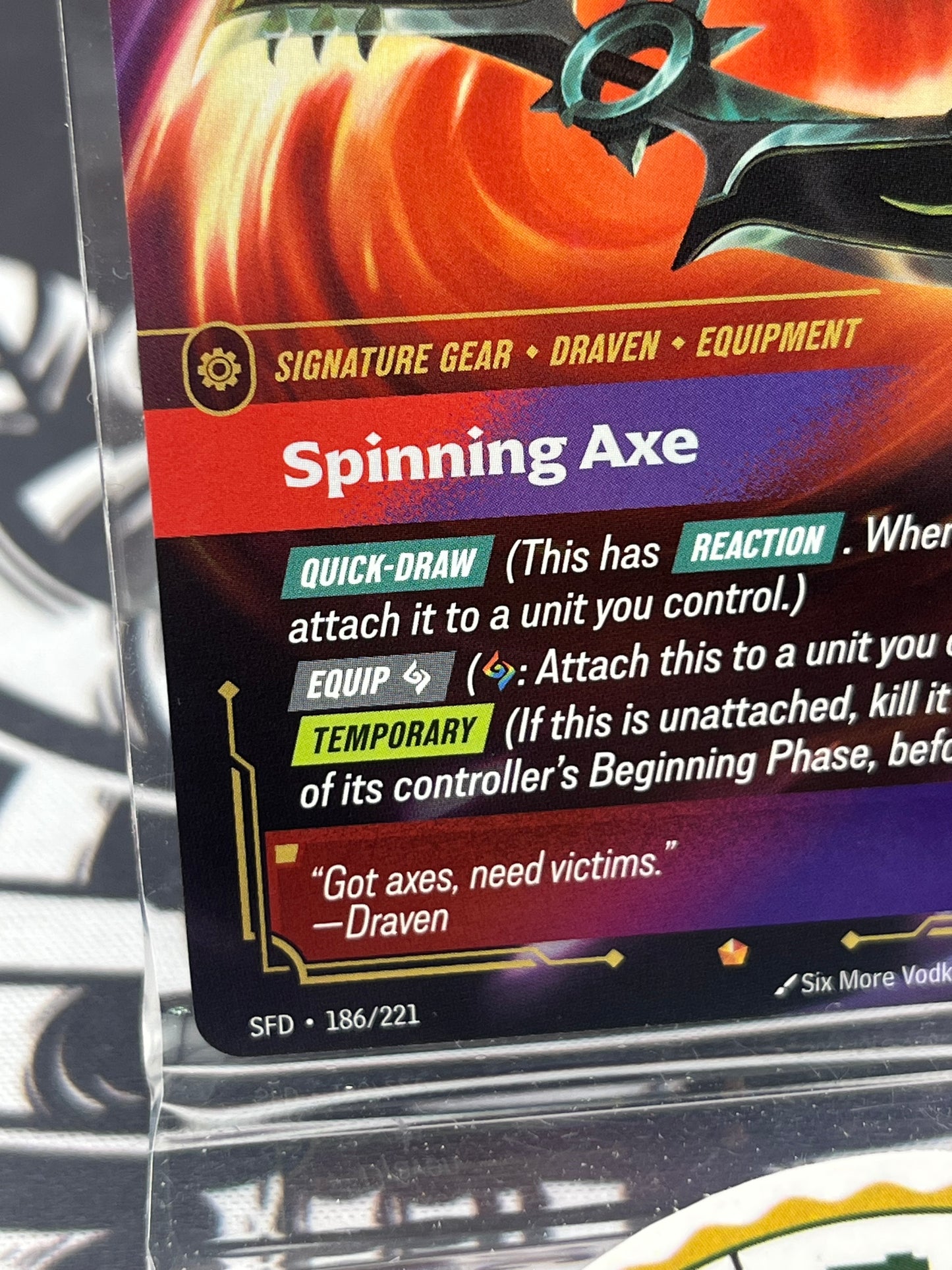 Spinning Axe SFD 186/221 - Signature Draven Gear - Spiritforged Riftbound NM
