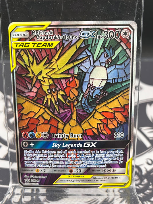 Moltres Zapdos Articuno GX Tag Team SM210 Pokemon Sun Moon Black Star Promo English NM