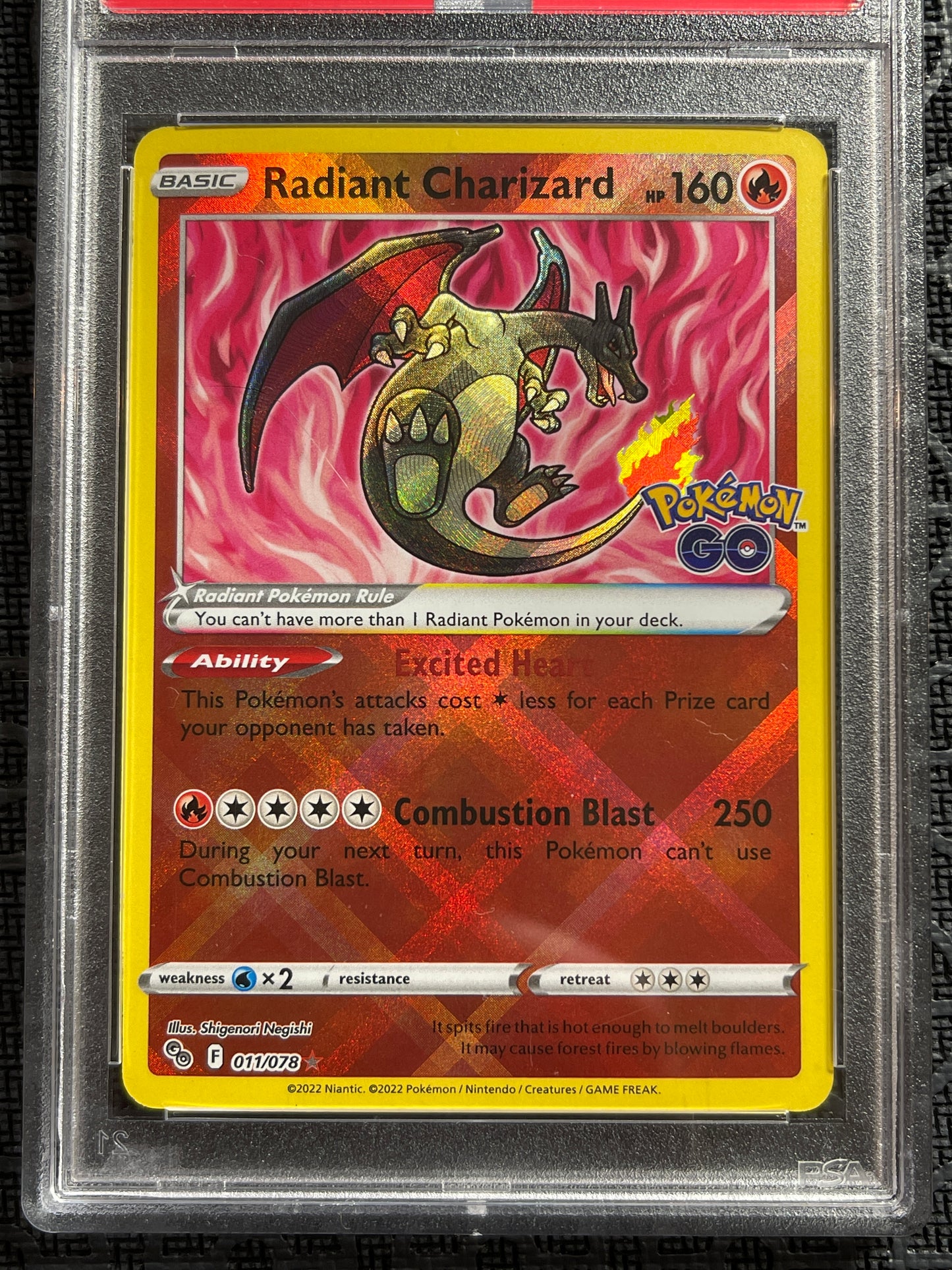2022 Pokémon Go Radiant 011 Charizard PSA 10