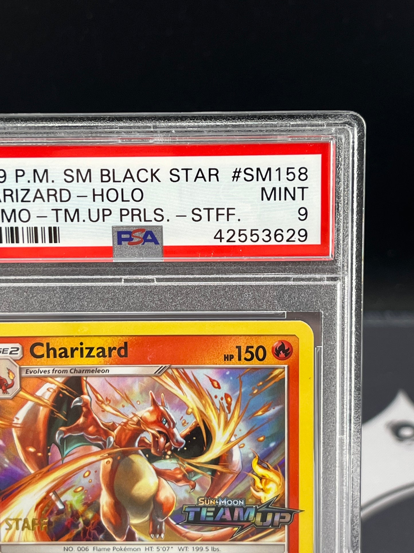 Charizard 2019 PM SM Black Star HOLO Promo Staff PSA 9 Verified