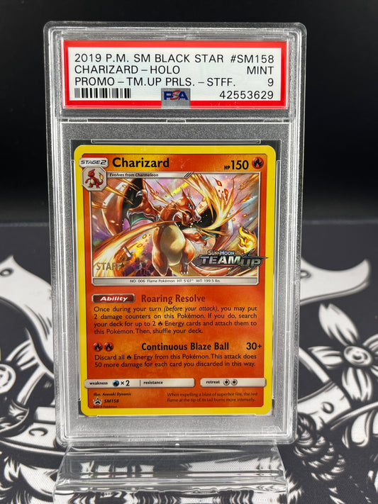Charizard 2019 PM SM Black Star HOLO Promo Staff PSA 9 Verified