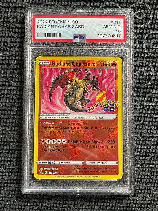 2022 Pokémon Go Radiant 011 Charizard PSA 10