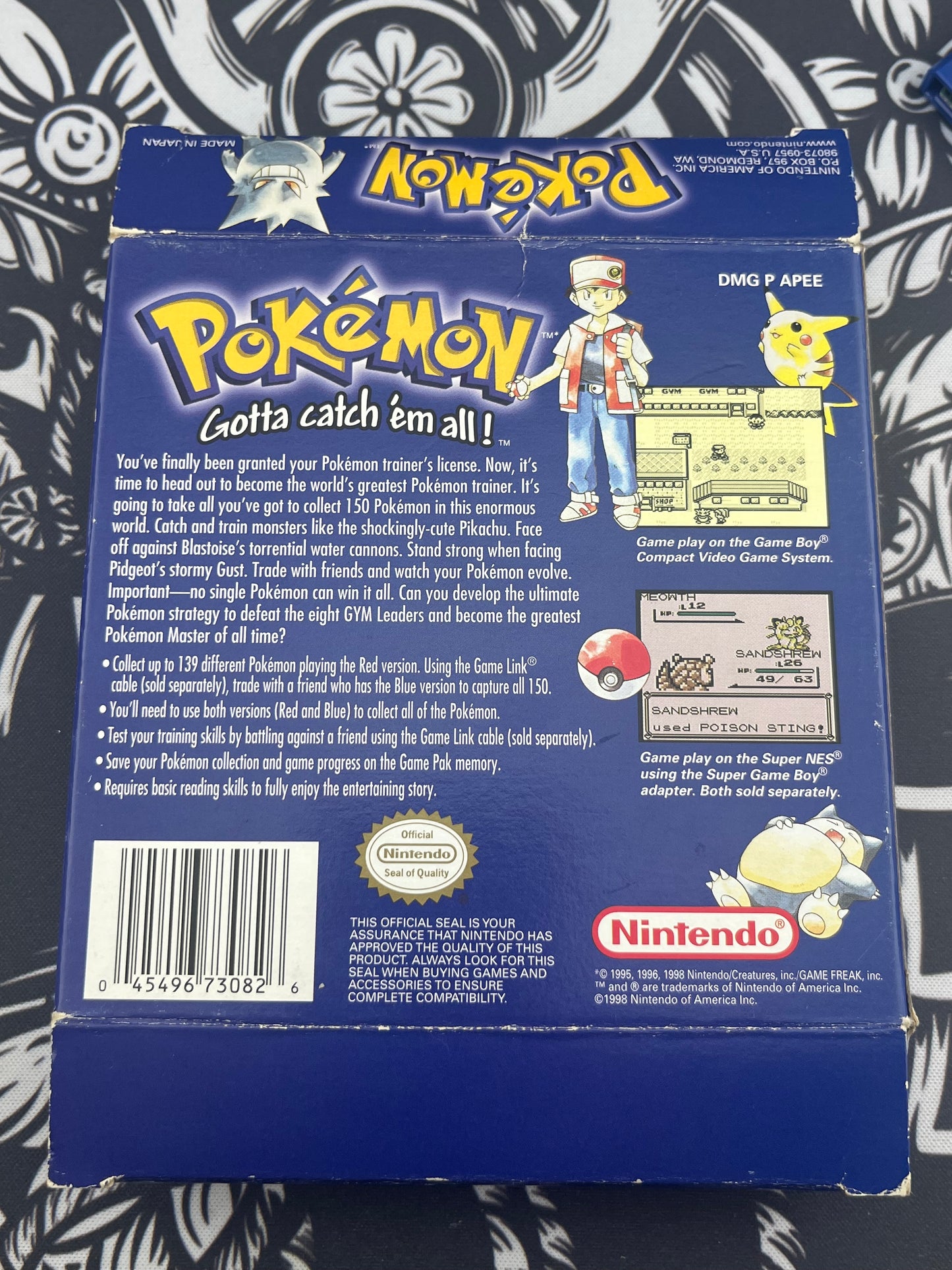 Pokémon Blue First Print Gameboy Color Game and Box Only