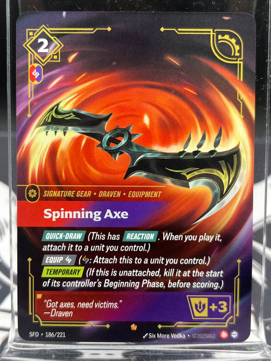 Spinning Axe SFD 186/221 - Signature Draven Gear - Spiritforged Riftbound NM