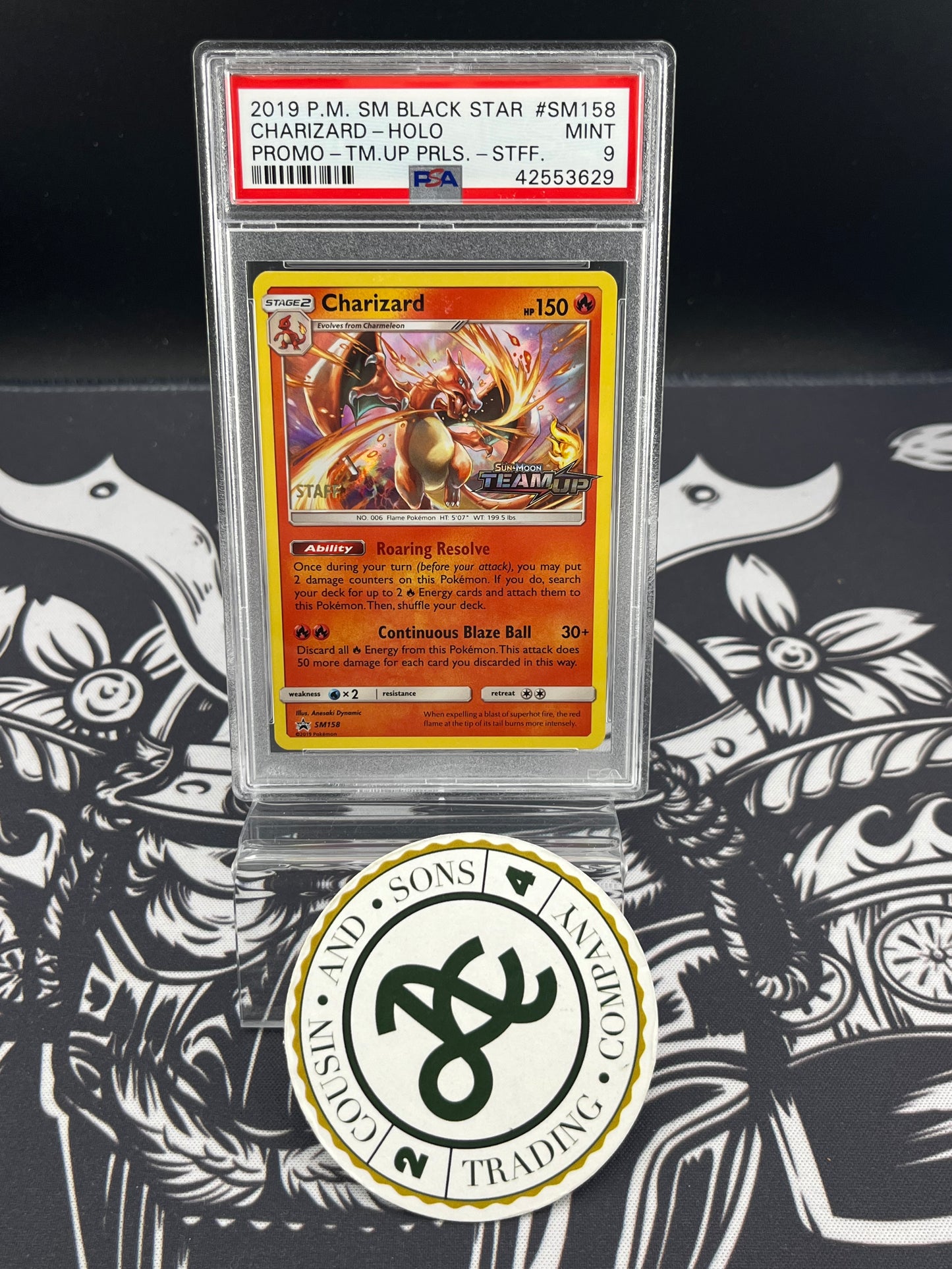Charizard 2019 PM SM Black Star HOLO Promo Staff PSA 9 Verified