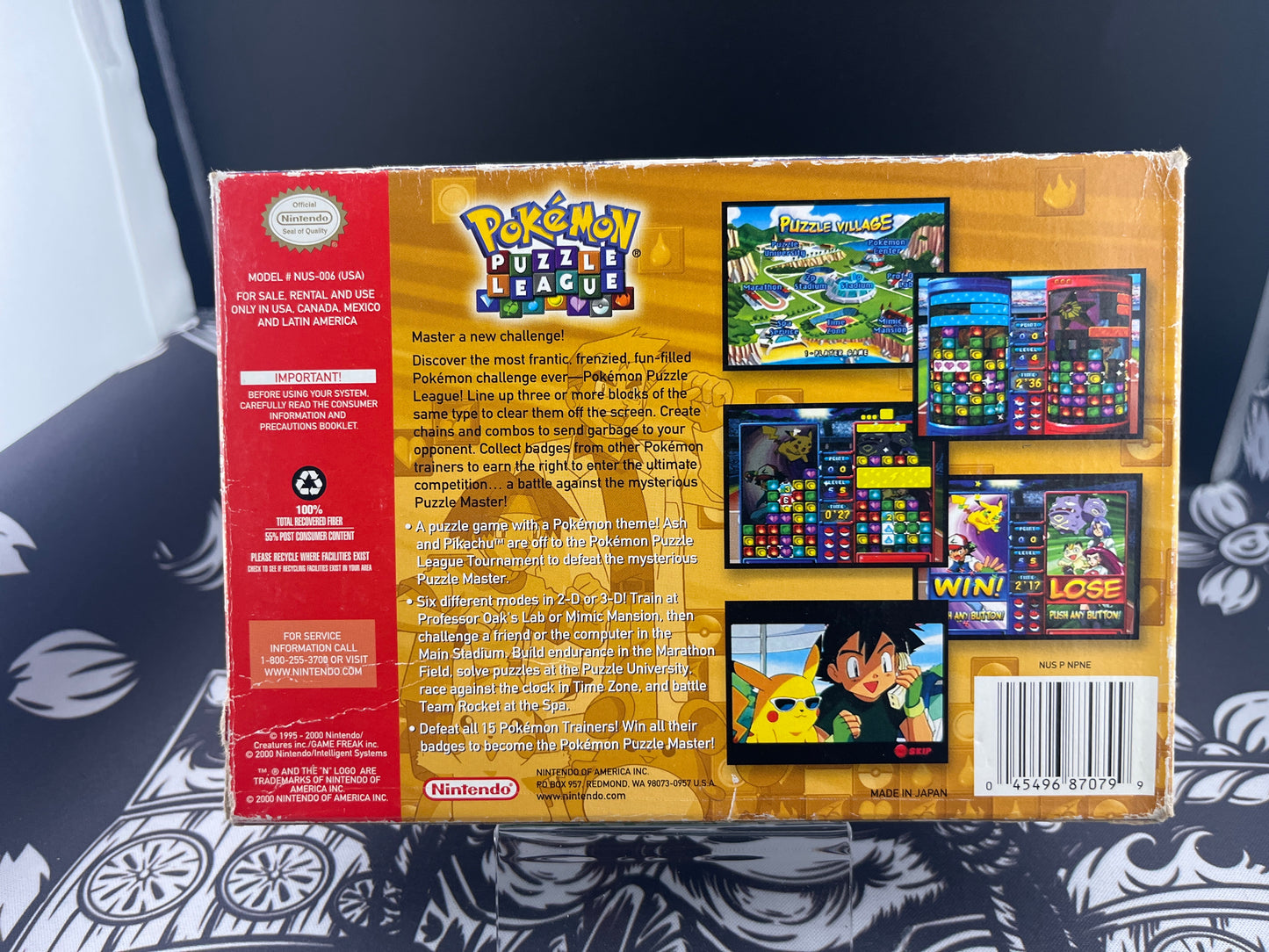 Pokémon Puzzle League N64 Box Cartridge + Insert - missing manual (Charity)