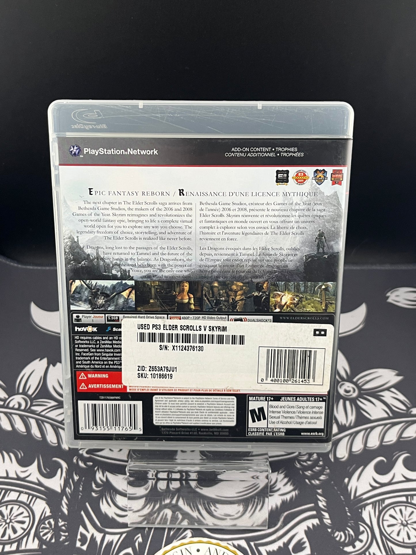 Skyrim elder scrolls V ps3 no manual