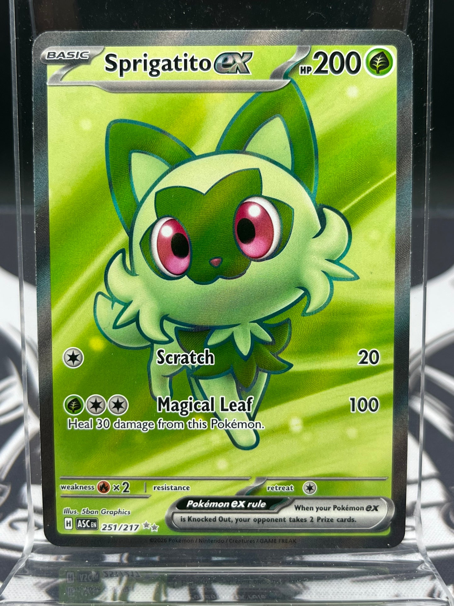Pokemon TCG Sprigatito EX Full Art 251/217 Ascended Heroes Ultra Rare NM