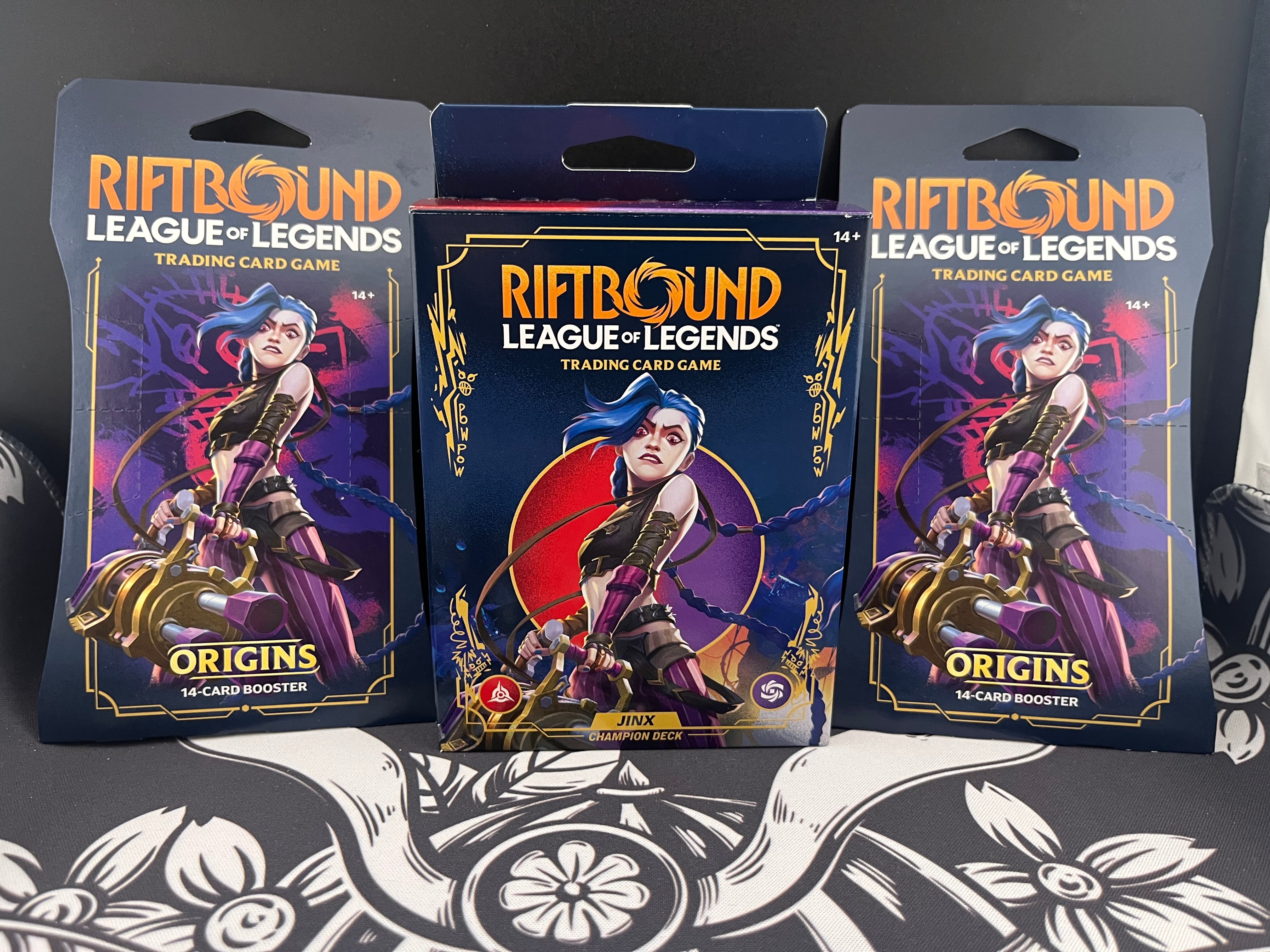 Riftbound League of Legends TCG Champion Deck Jinx + 2 Single Booster ...