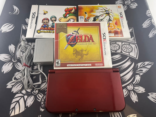 New Nintendo 3DS Xl Red with 3 games