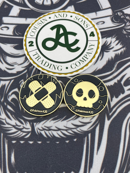 Pokemon official game metal black gold tokens k20 (2)