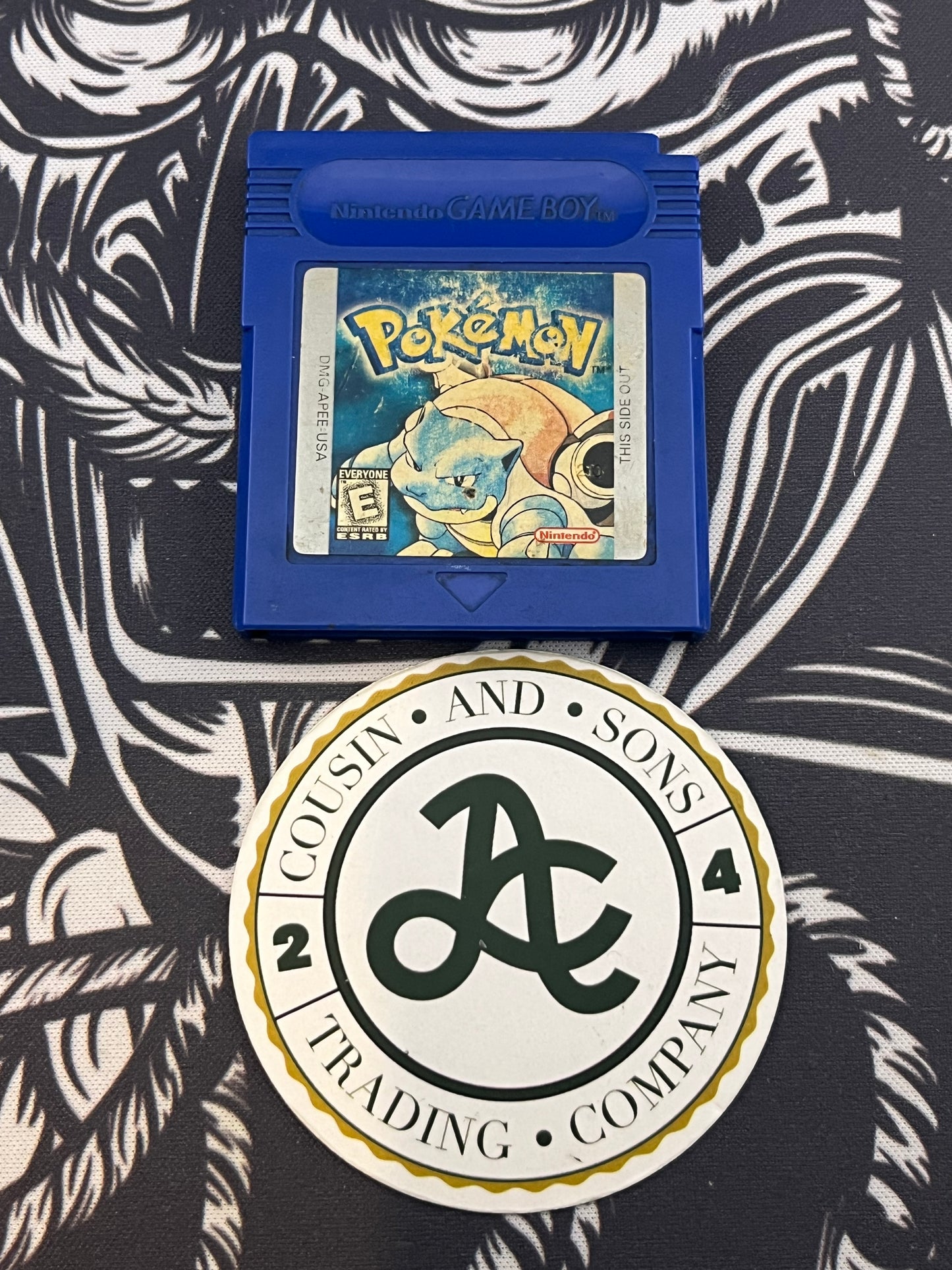 Pokemon Blue GB 1st print bad label missing screw