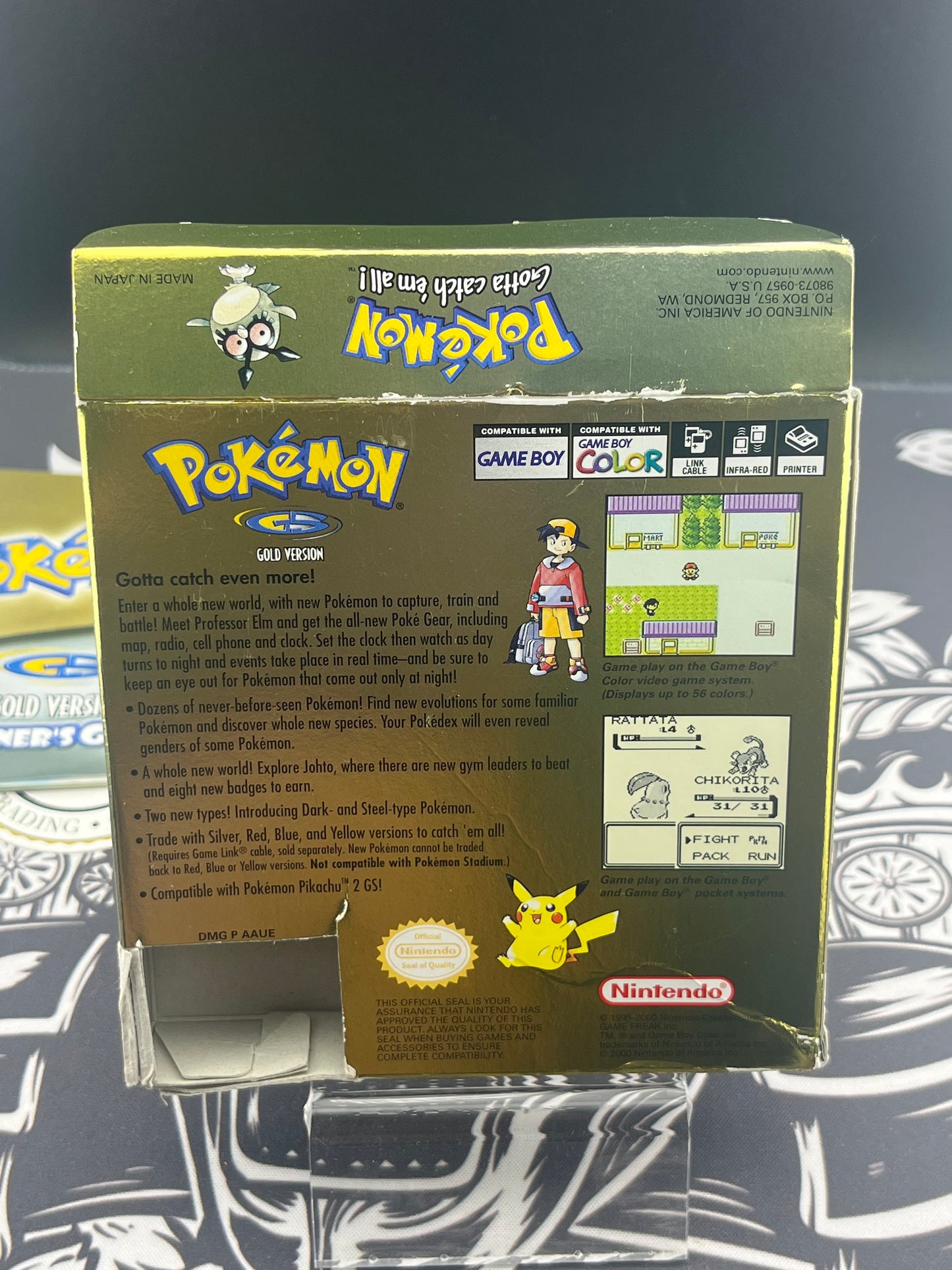Pokémon Gold Gameboy Box Manual and Inserts Only