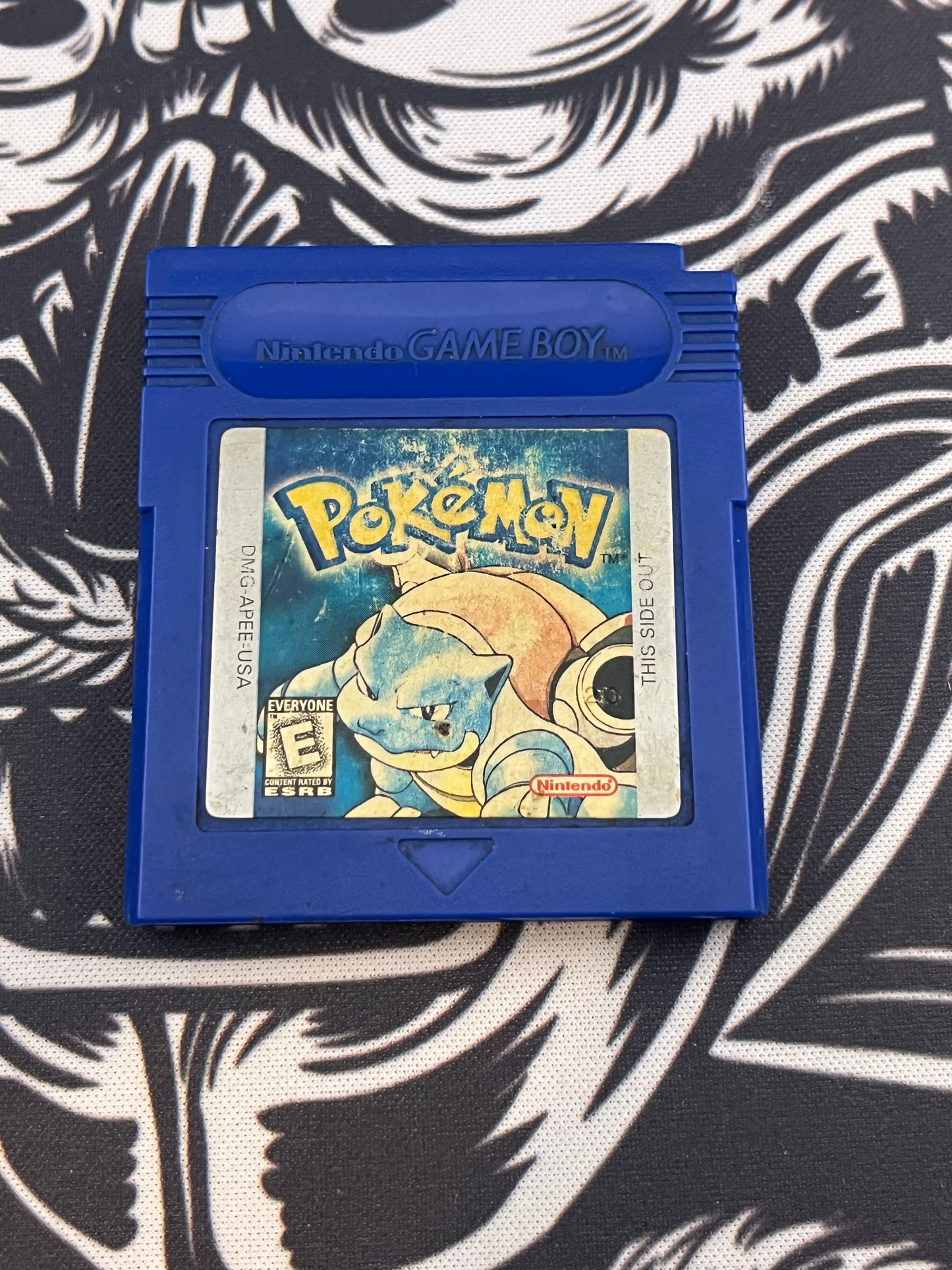 Pokemon Blue GB 1st print bad label missing screw