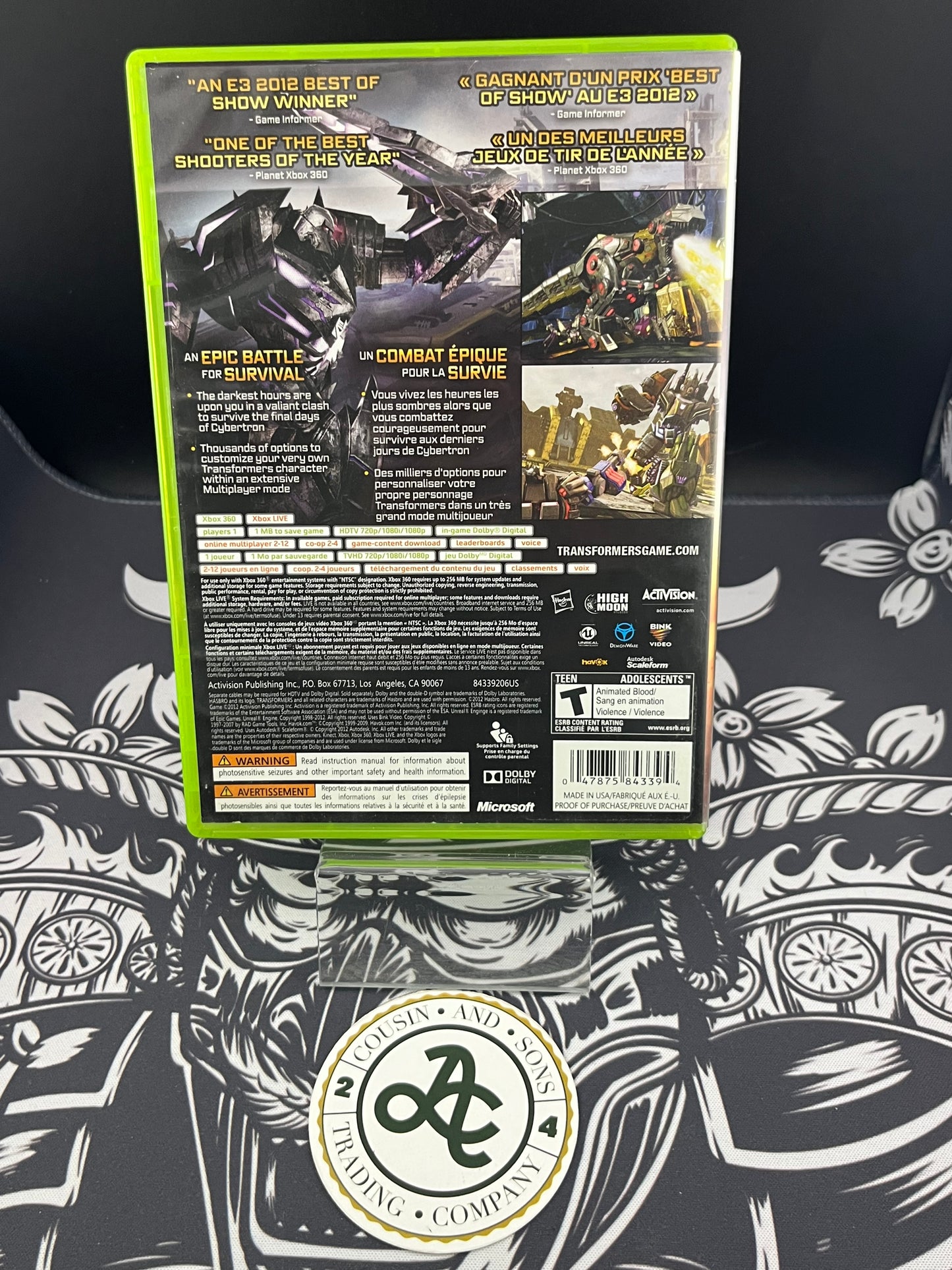 Transformers Fall of Cybertron Xbox 360 No Manual