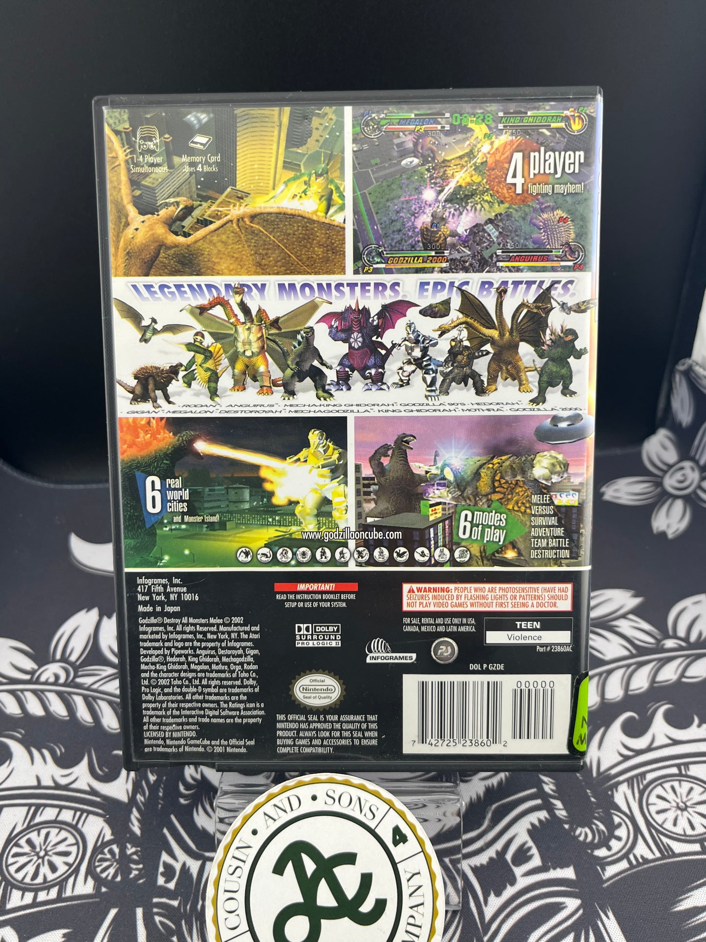 (P) Godzilla Destroy All Monsters Melee GameCube GC No Manual