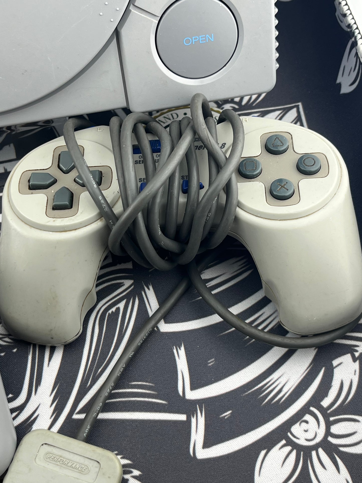 Sony PlayStation PS1 Original Console Grey 2 controllers + Cords SCPH-9001
