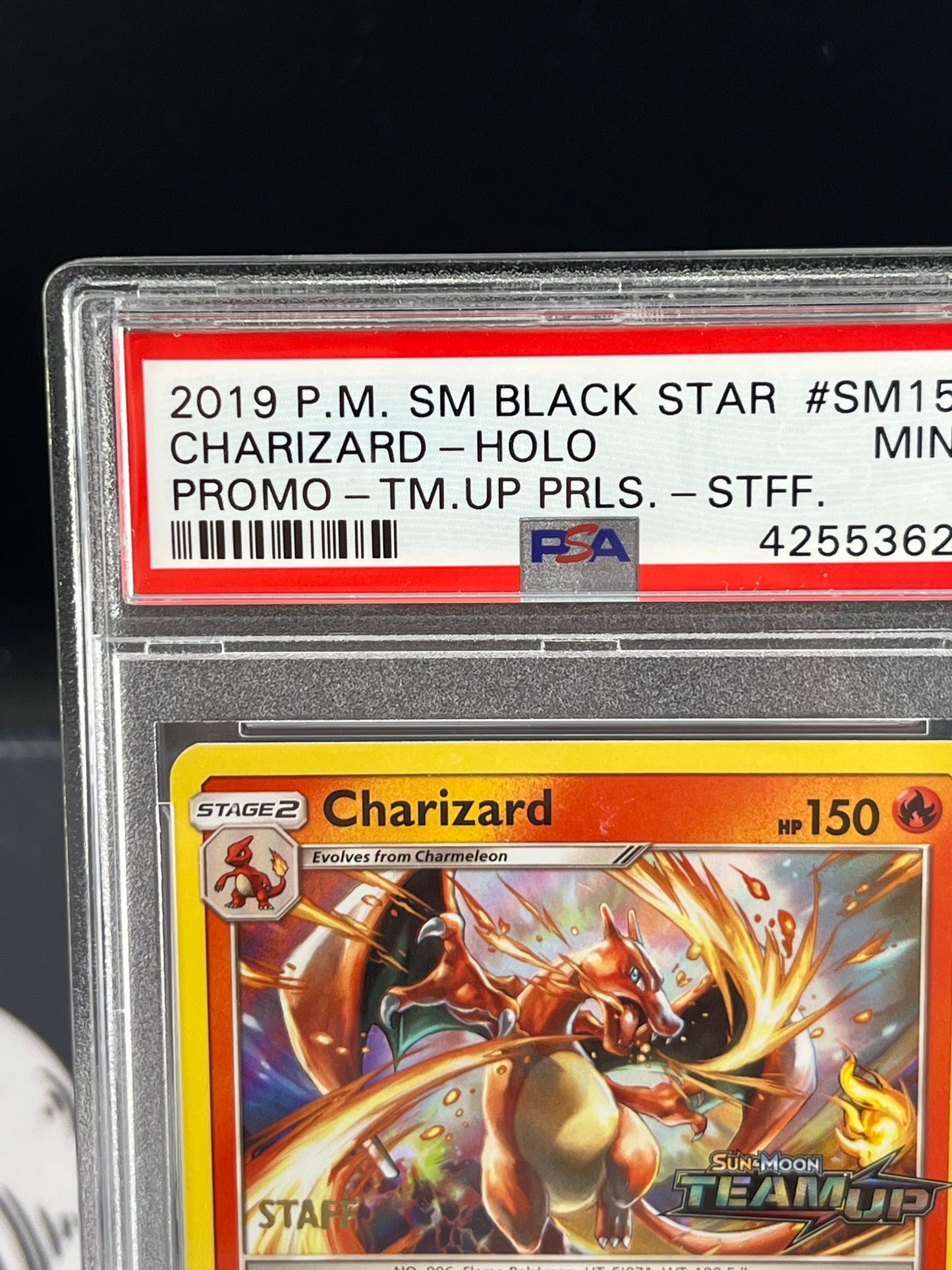 Charizard 2019 PM SM Black Star HOLO Promo Staff PSA 9 Verified