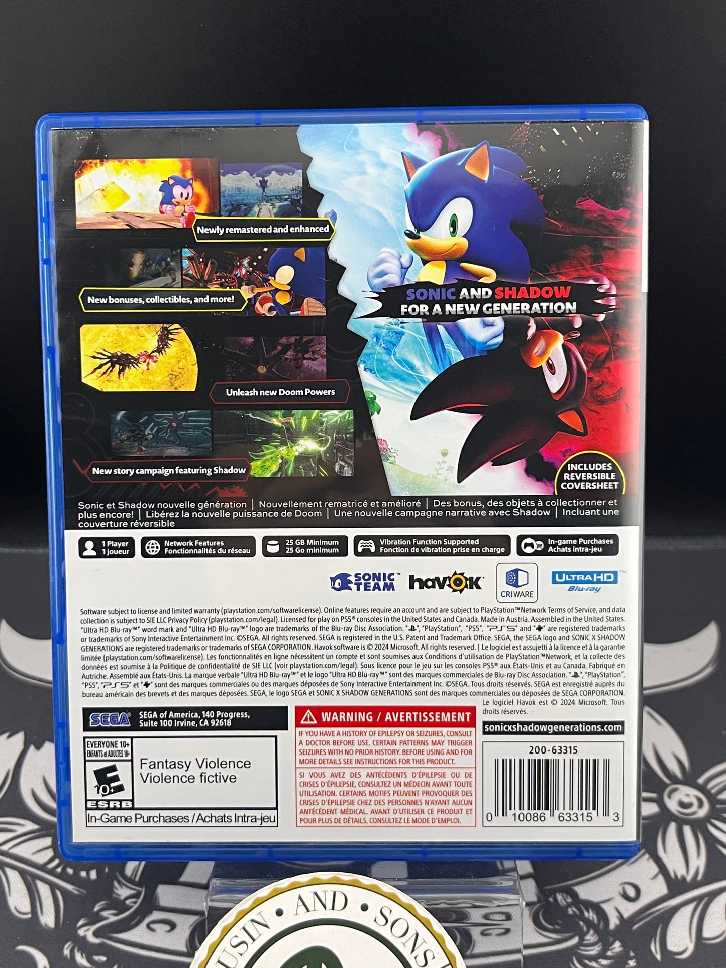 Sonic Shadow Generations PS5 CIB