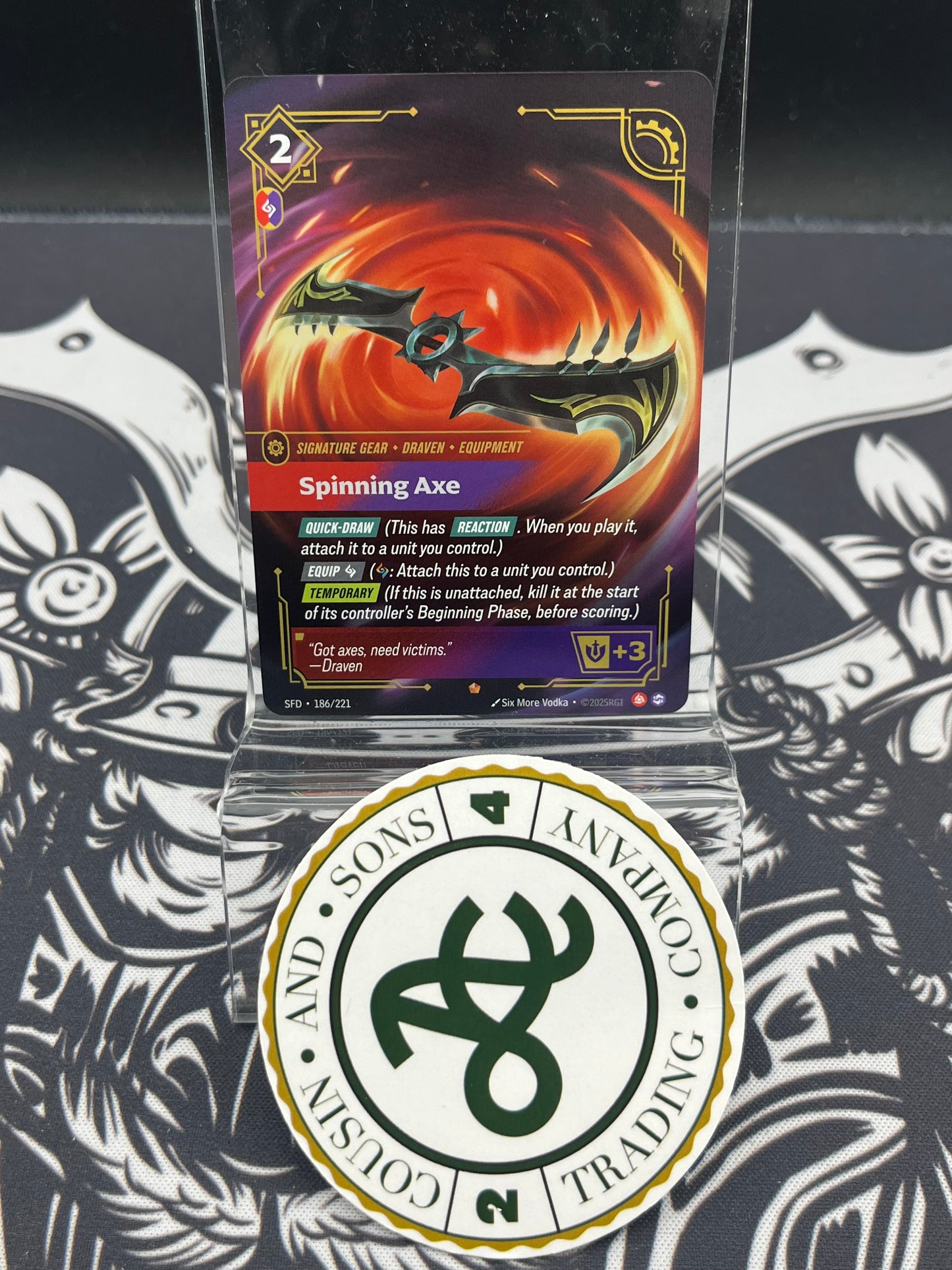 Spinning Axe SFD 186/221 - Signature Draven Gear - Spiritforged Riftbound NM