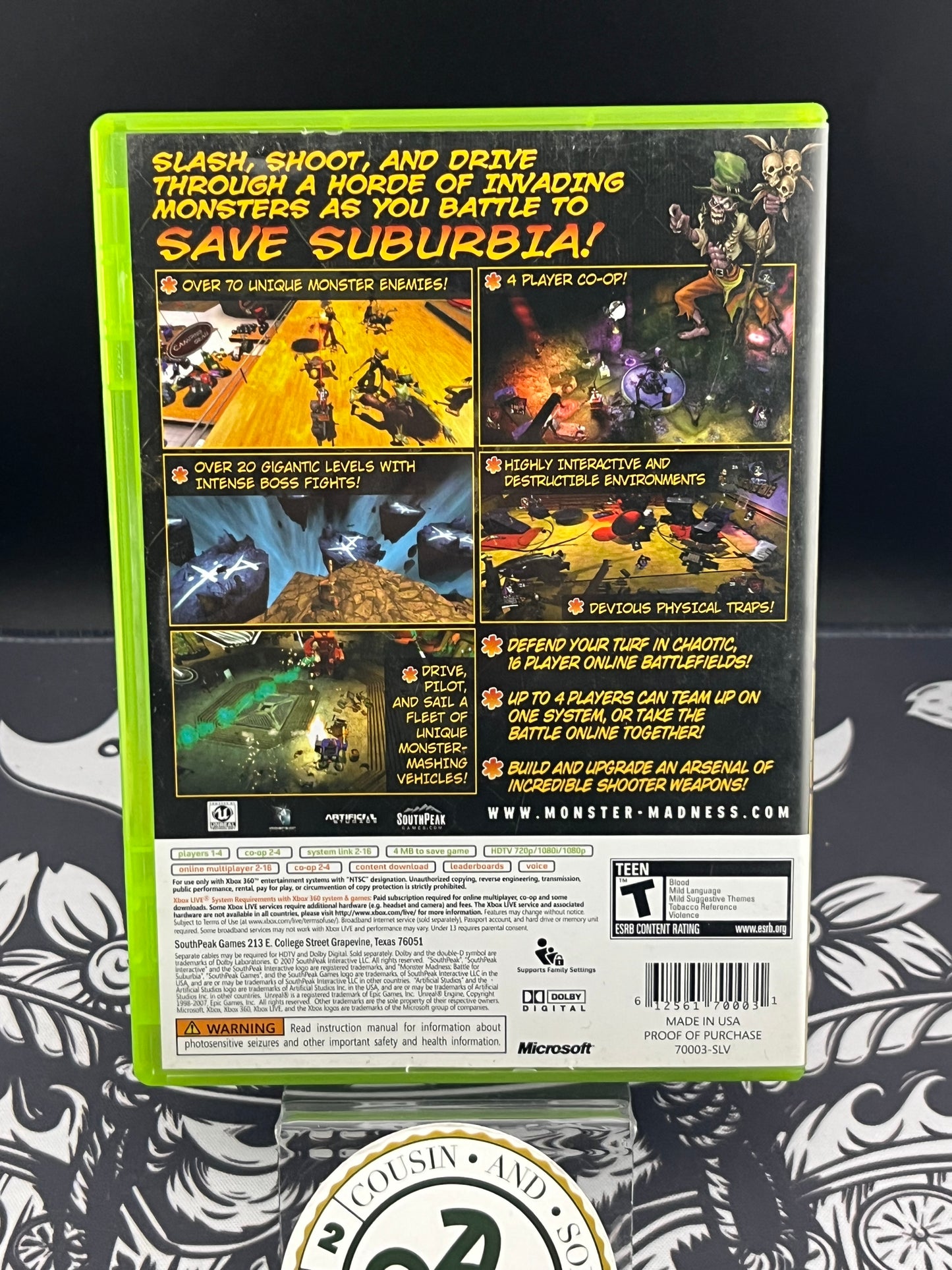 Monsters Madness Battle of Suburbia Xbox 360 CIB