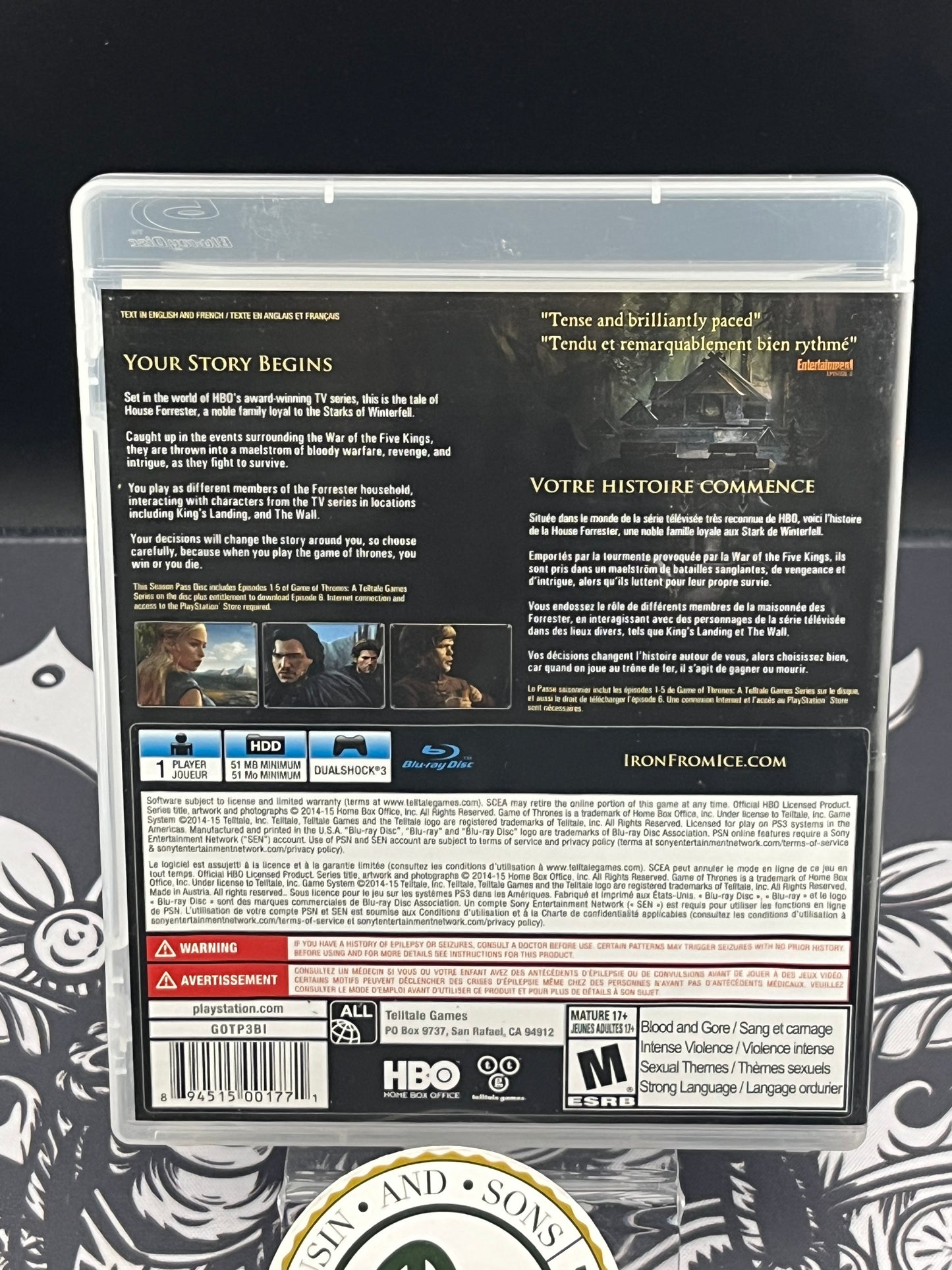 Game of Thrones A Telltale Game Series PS3 CIB