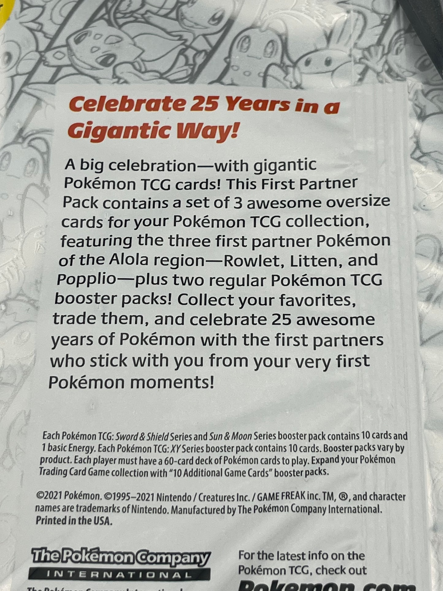Pokemon TCG First Partner Pack ALOLA - 25th Anniversary Train On Oversize Cards