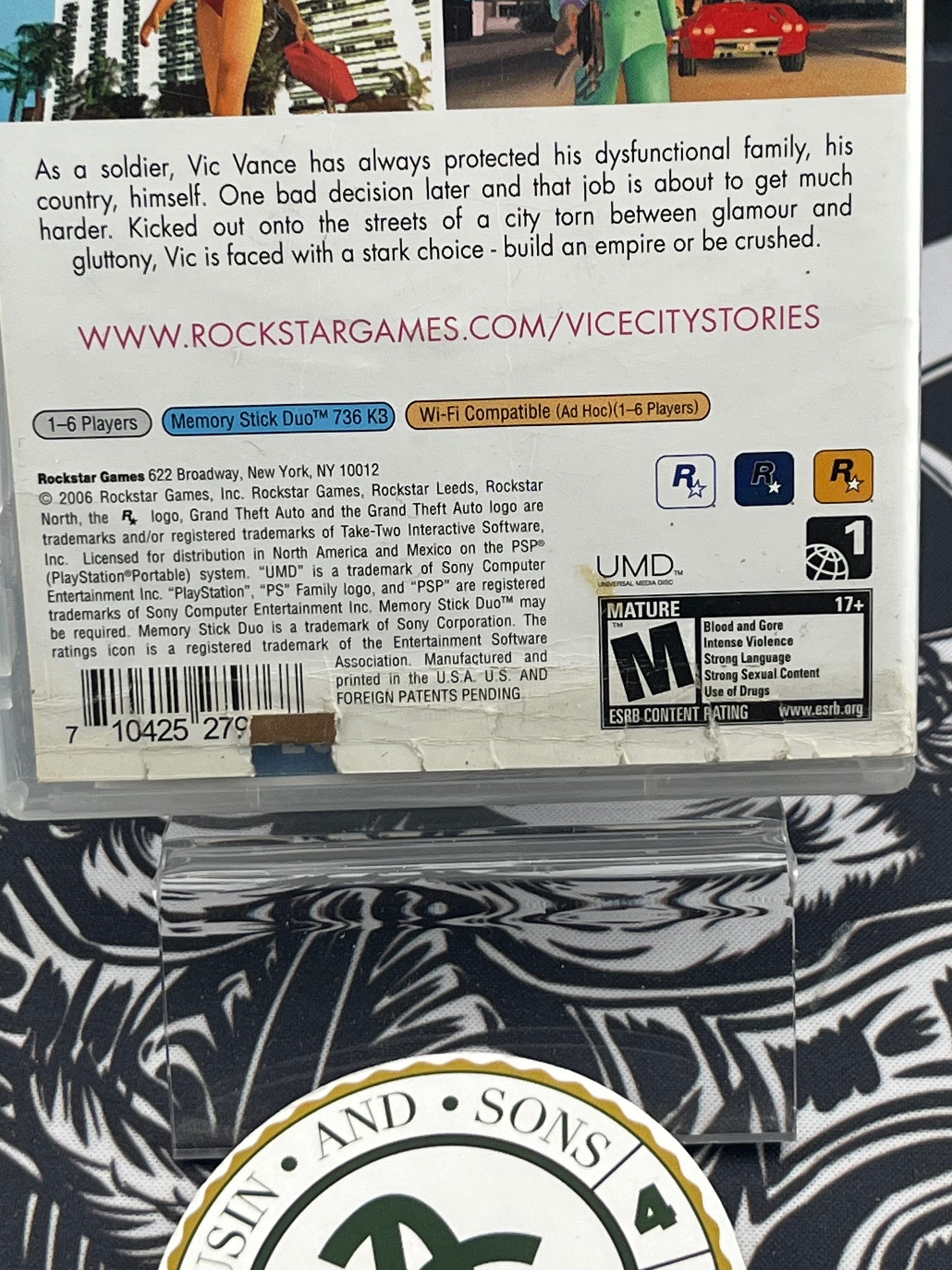 Grand Theft Auto Vice City Stories PSP - No Map - Okay condition CIB