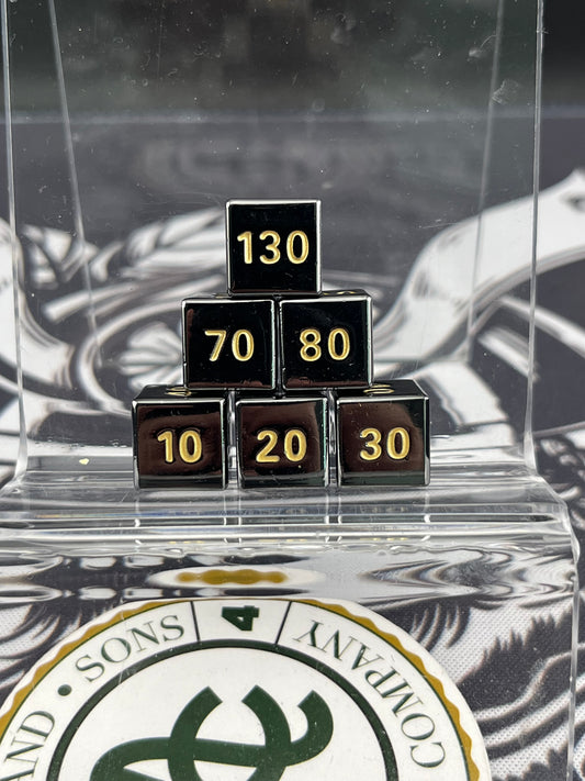 Pokemon Metal Damage Counters (6) gunmetal grey - yellow