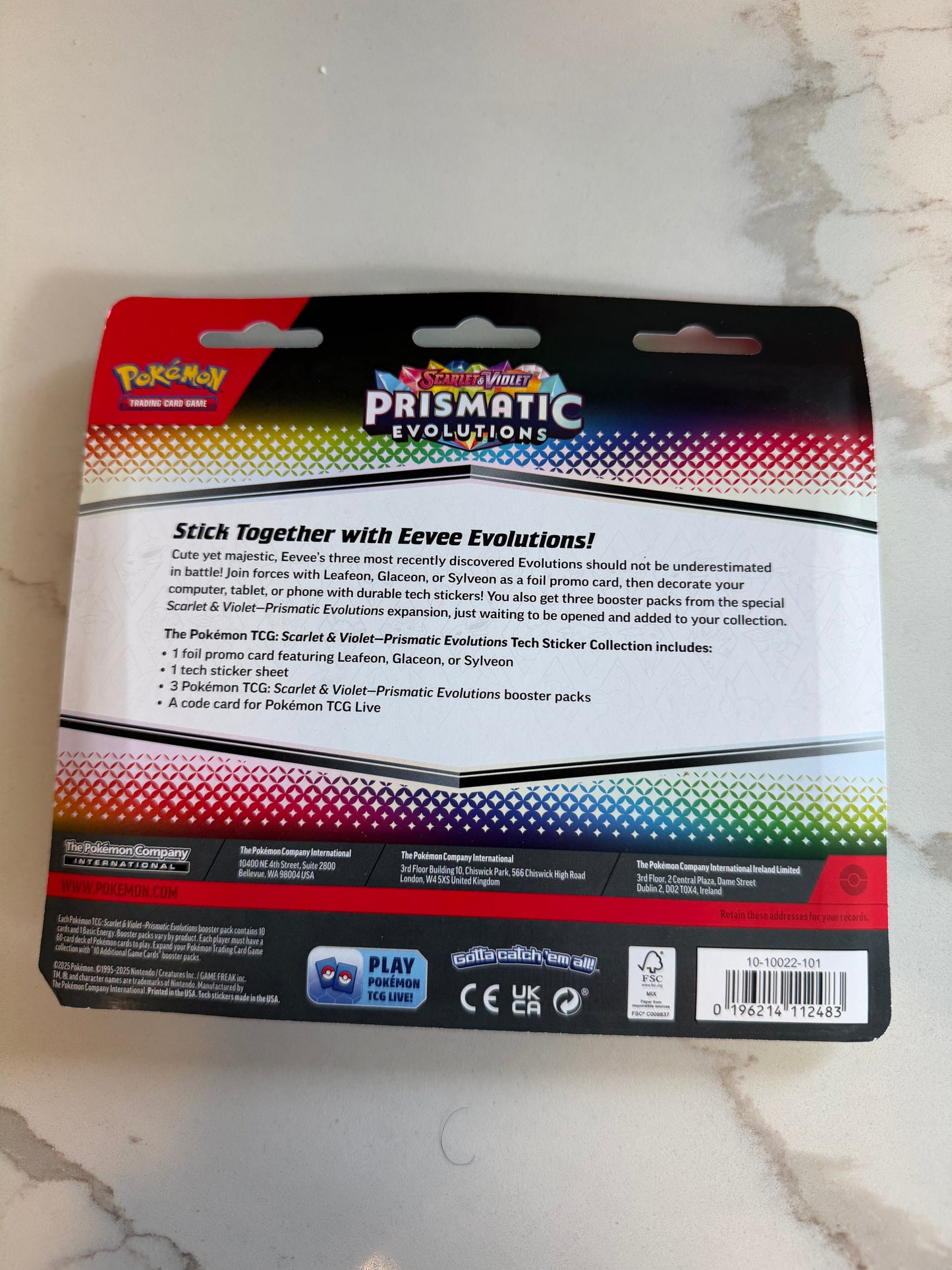 Prismatic Evolution 3 Pack Tech Sticker Collection - Leafeon