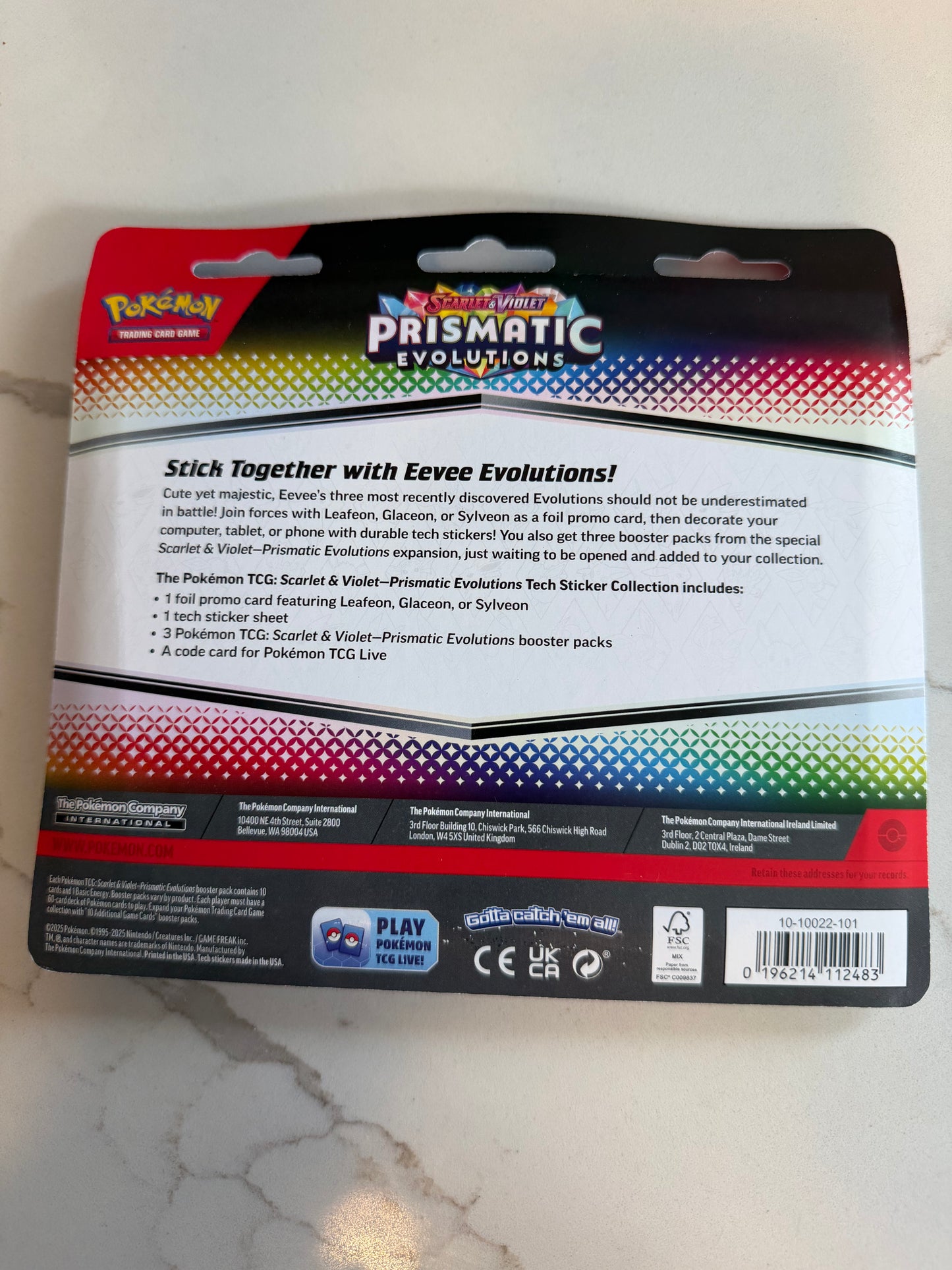 Prismatic Evolution 3 Pack Tech Sticker Collection - Glaceon