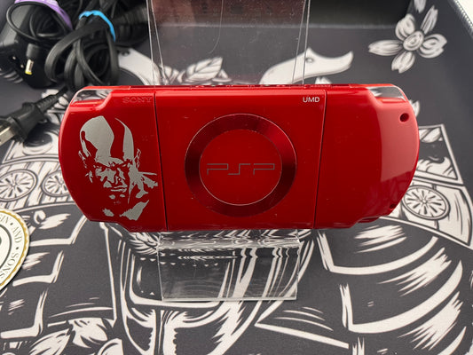 Sony PSP 2000 2001 God of War Limited Edition Red Handheld System + Charger