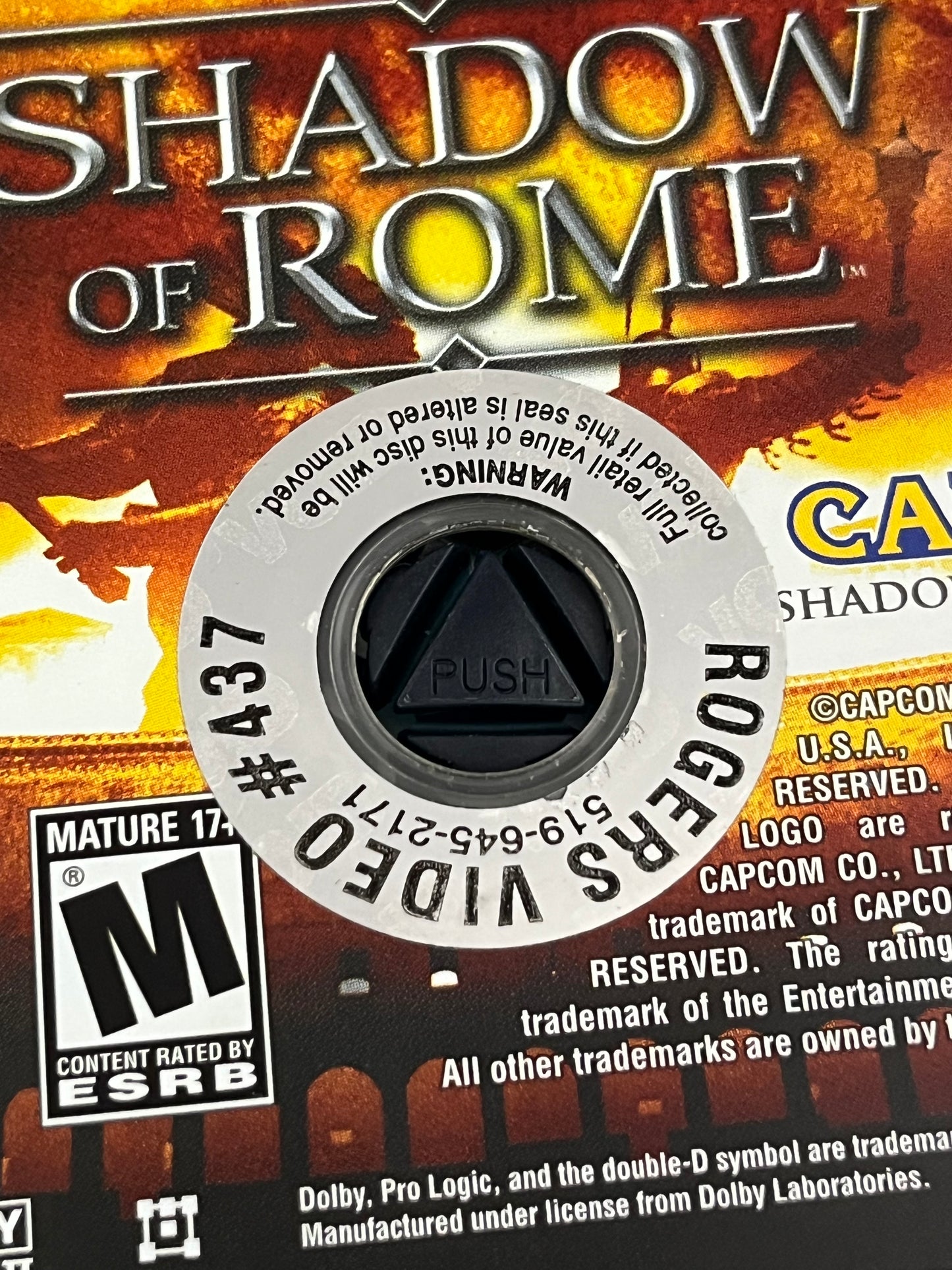 Shadow of Rome PS2 no Manual