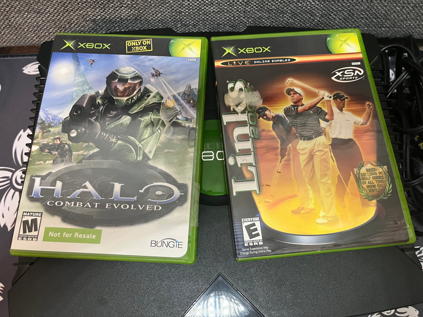 Xbox with 6 games and 3 third party controllers