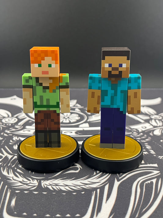 Steve & Alex 2-Pack Amiibo - Super Smash Bros. - Minecraft