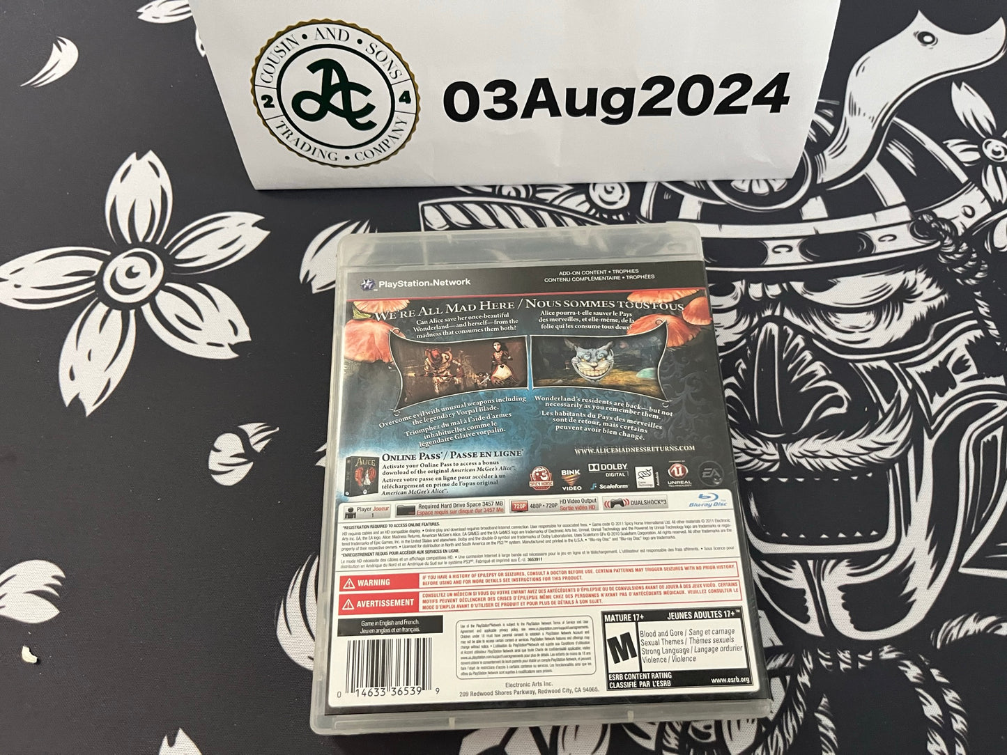 Alice Madness Returns ps3 CIB